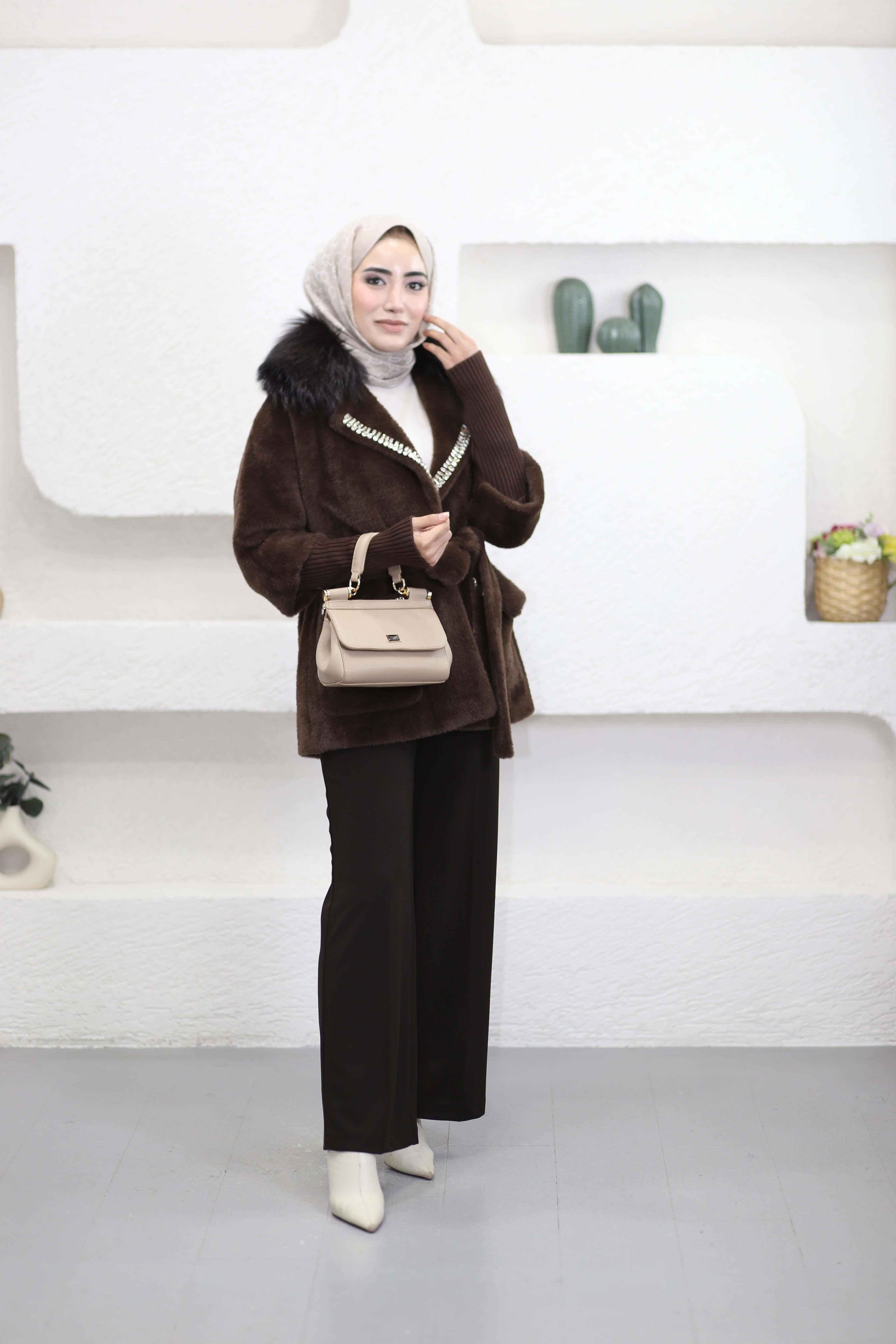 Taşlı Angora Kaban Kahverengi 7251