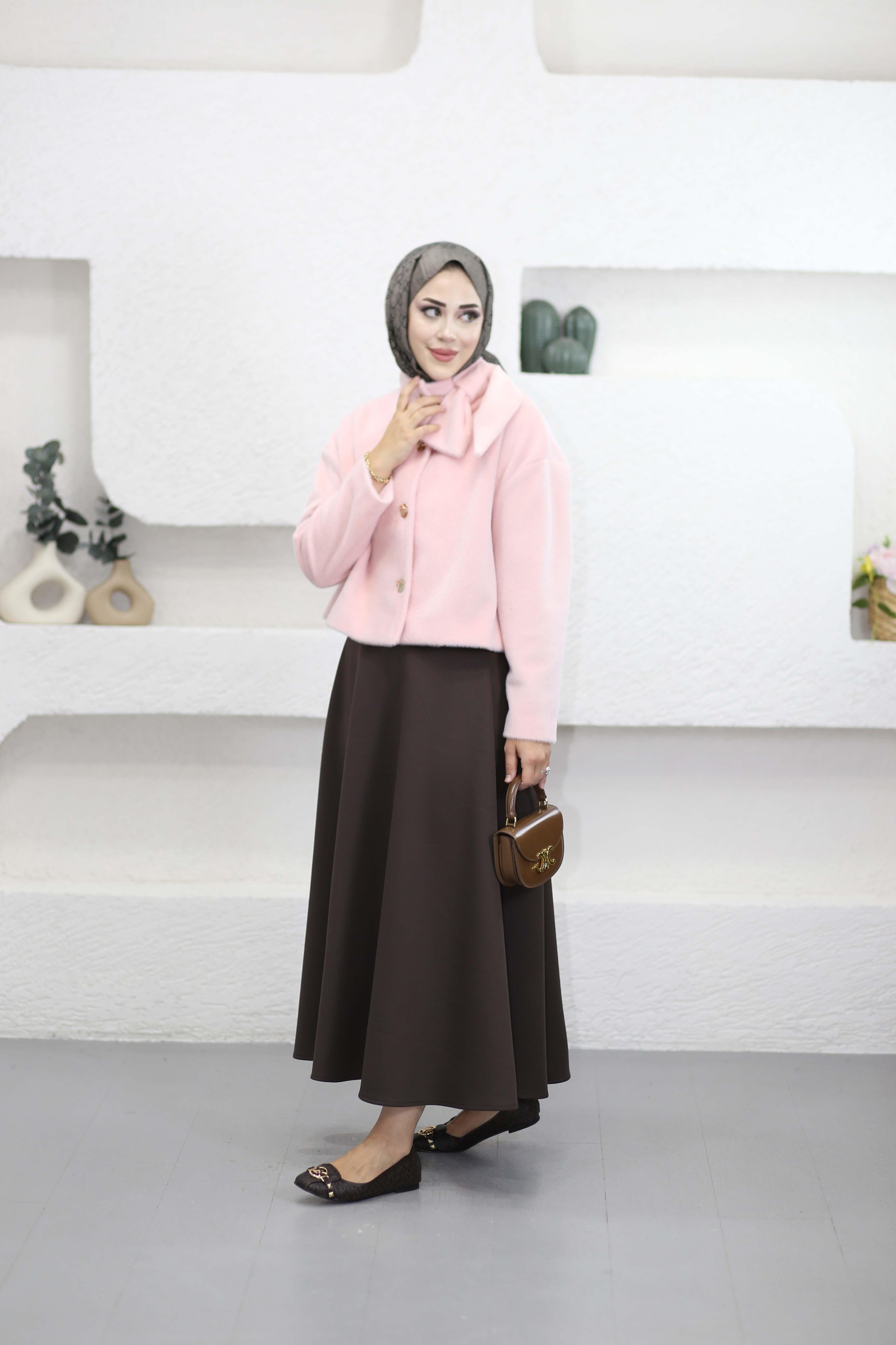 Noirella Fiyonklu Kısa Kaban Pudra 8050