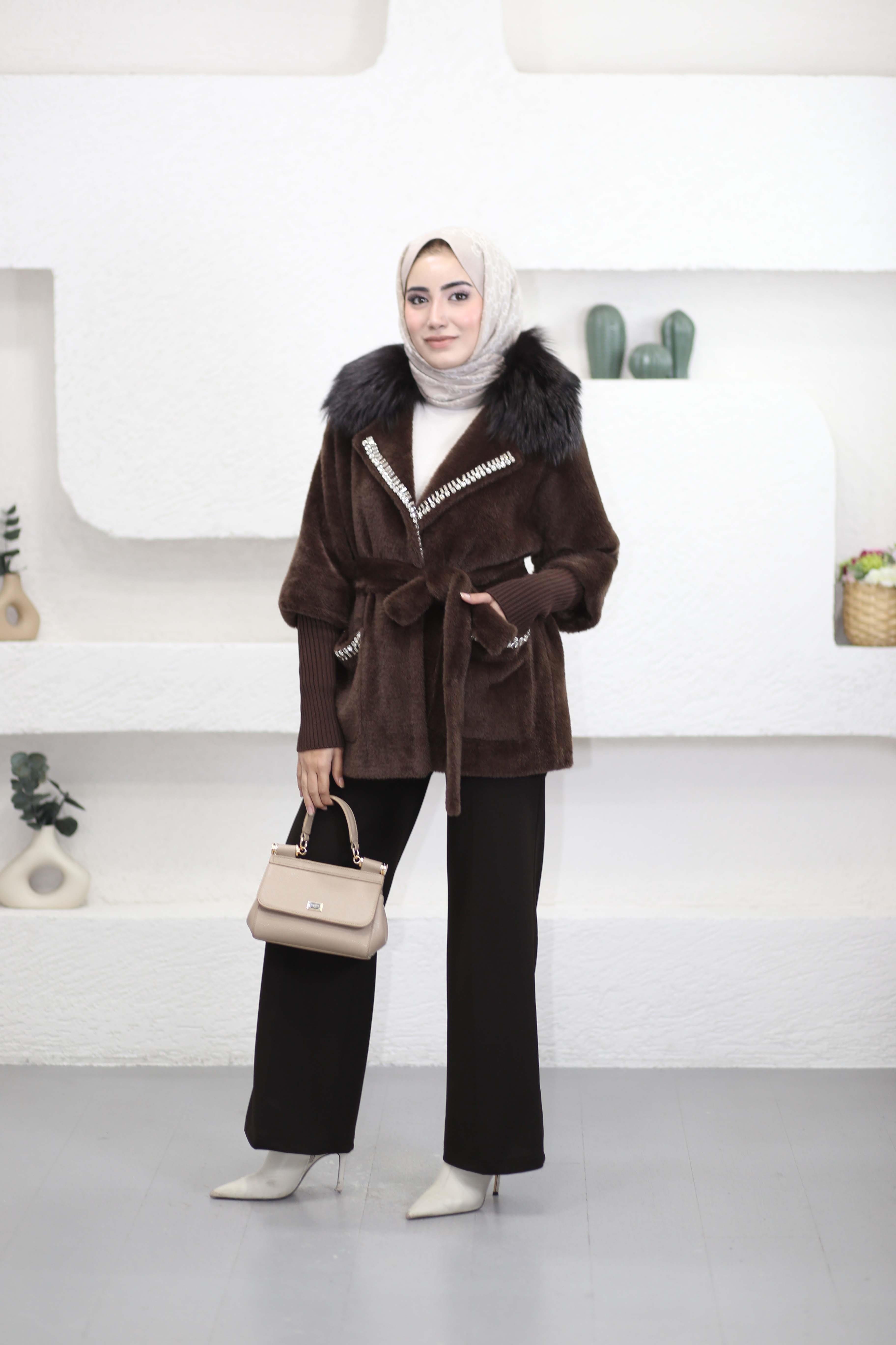 Taşlı Angora Kaban Kahverengi 7251
