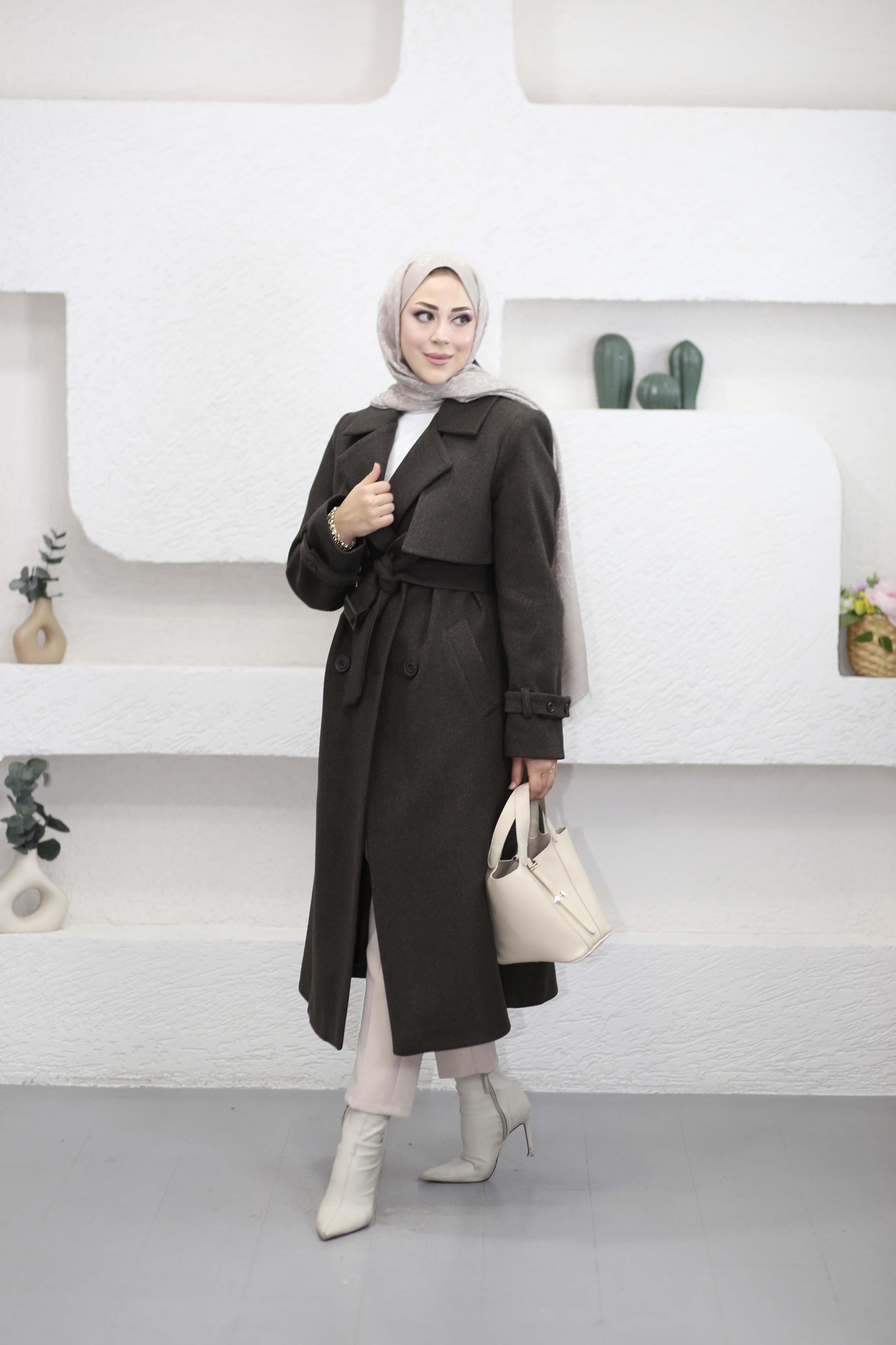 Classıc Kaşe Kaban Kahverengi 4203