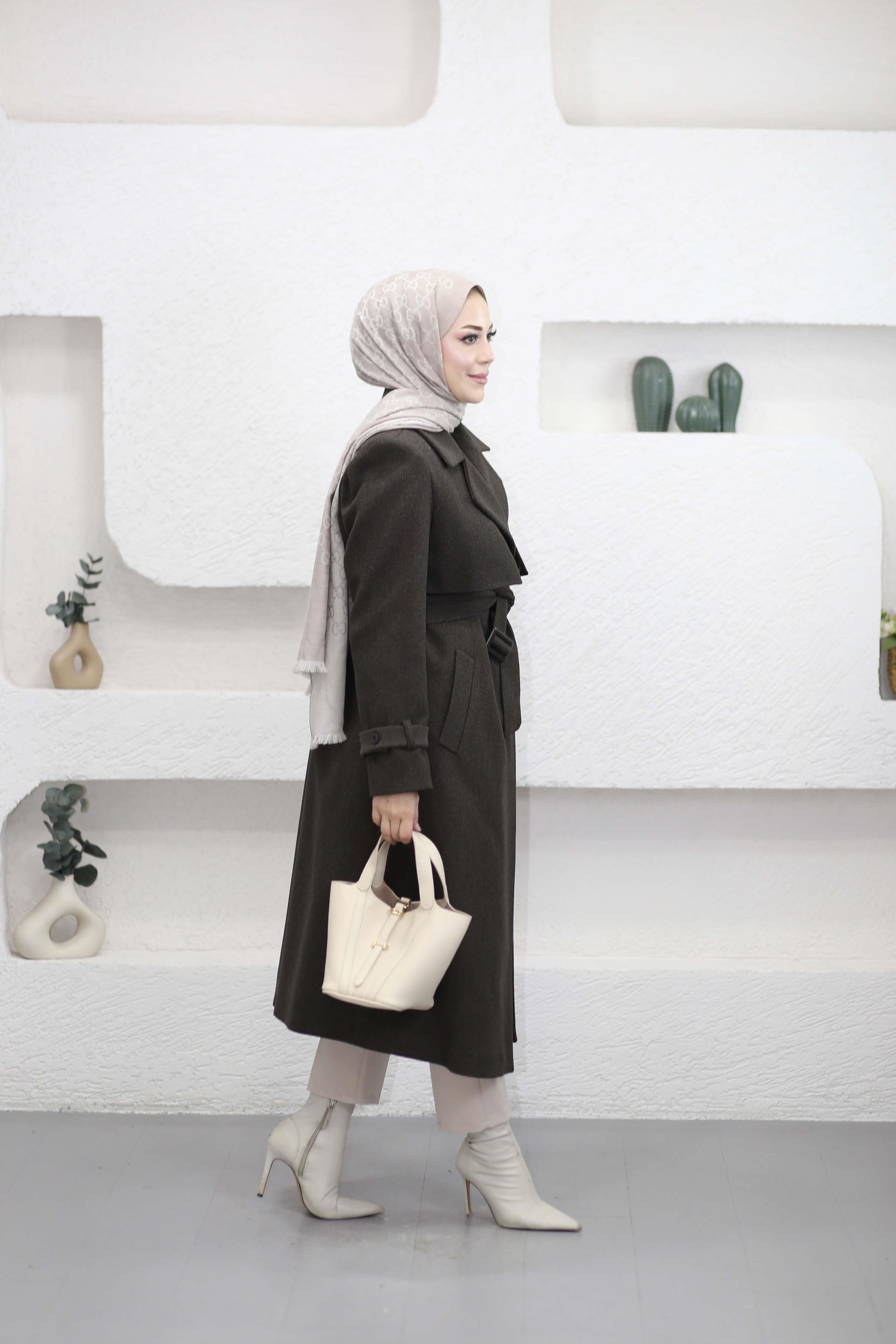 Classıc Kaşe Kaban Kahverengi 4203