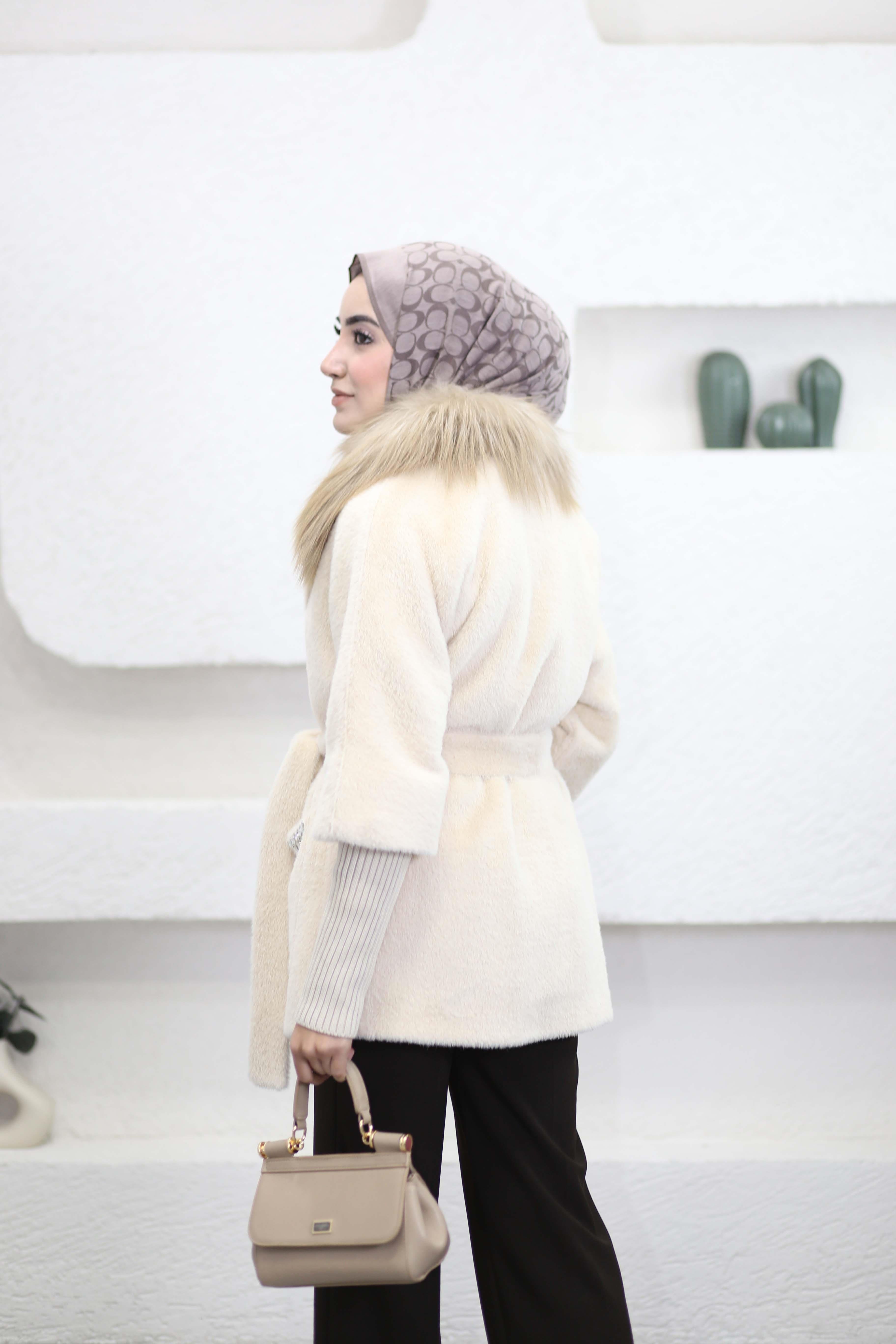 Taşlı Angora Kaban Bej 7251