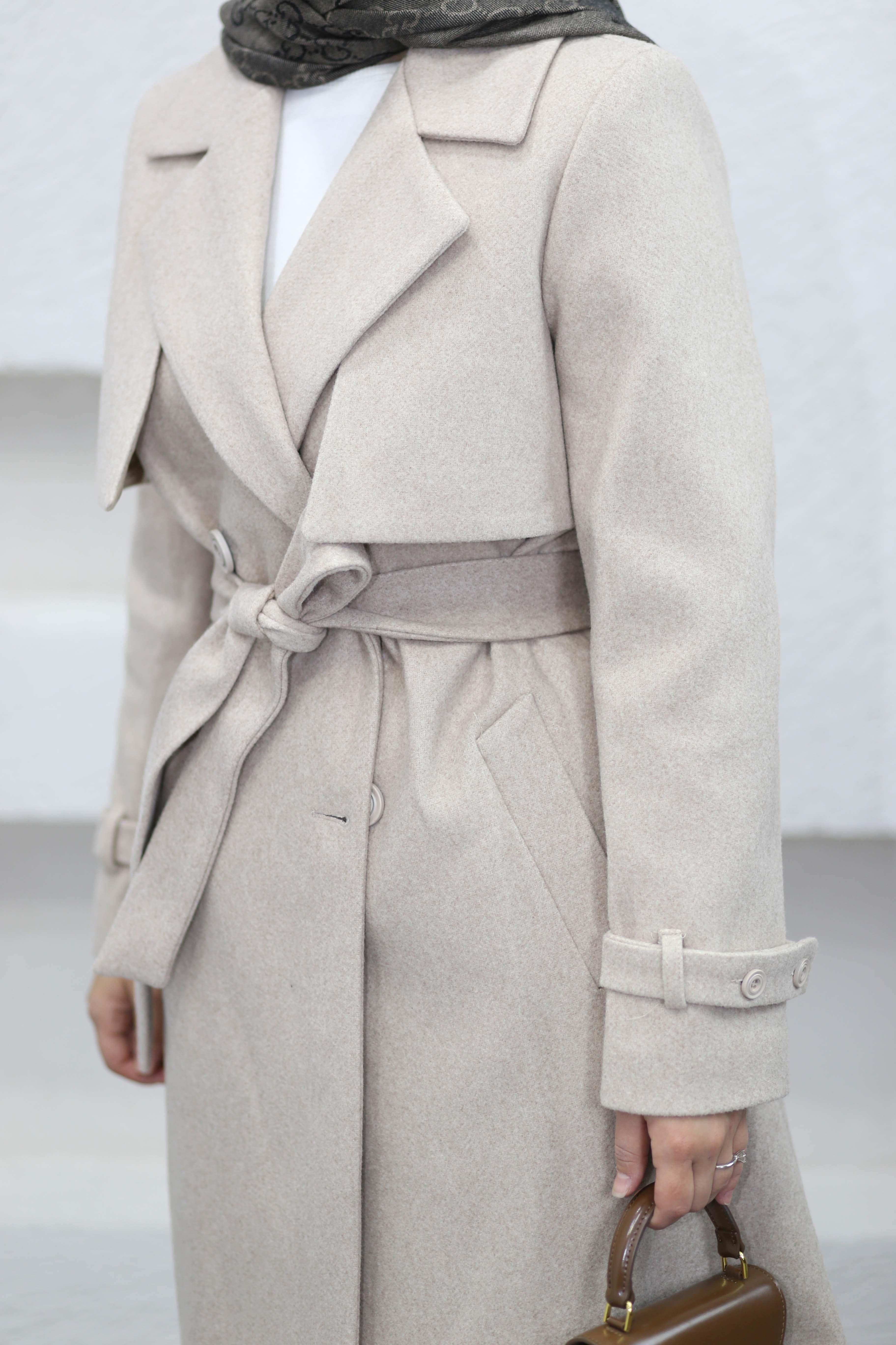 Classıc Kaşe Kaban Bej 4203