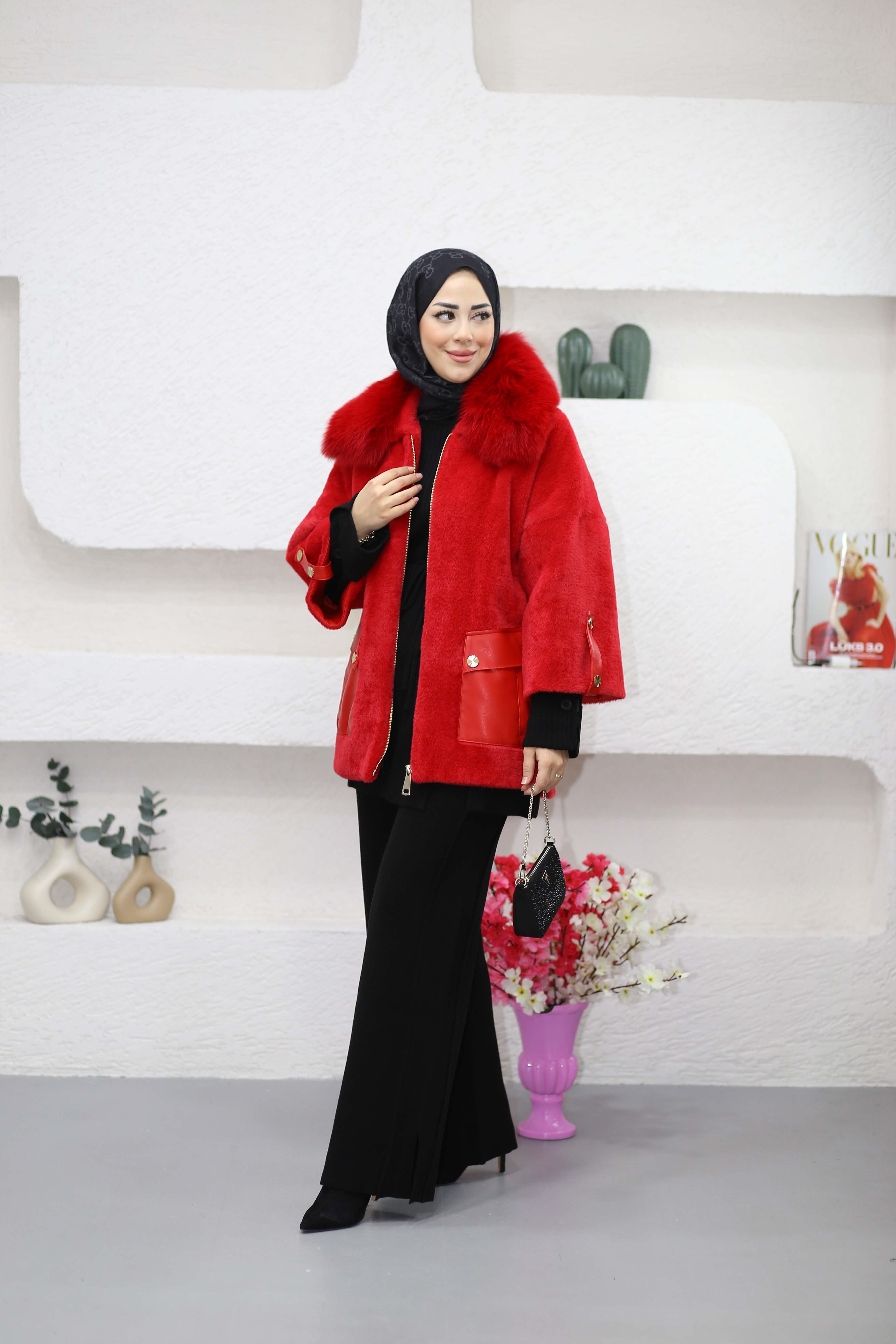 Deri Cepli Angora Kaban Kırmızı 7072