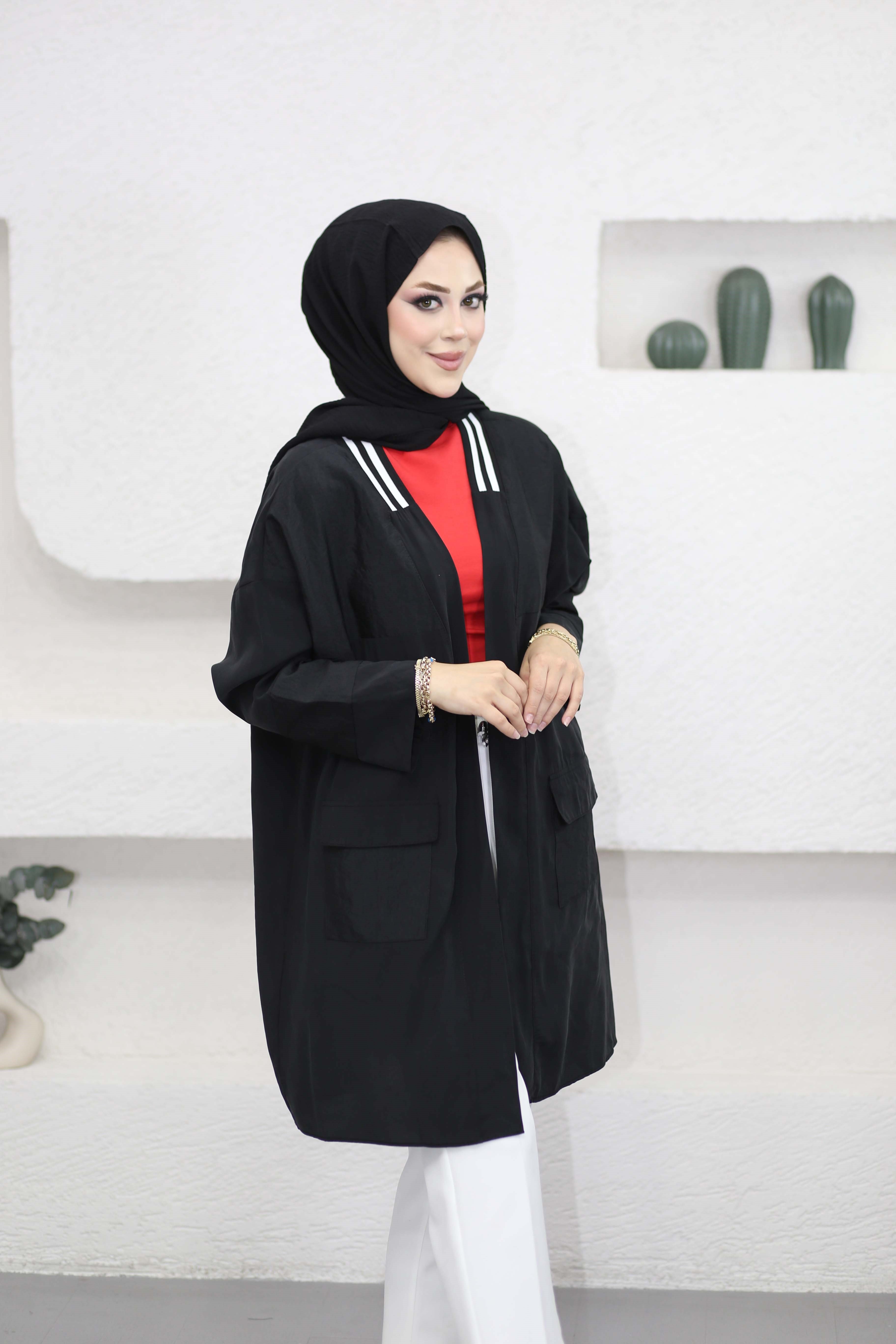 Şeritli Kap Siyah 24430