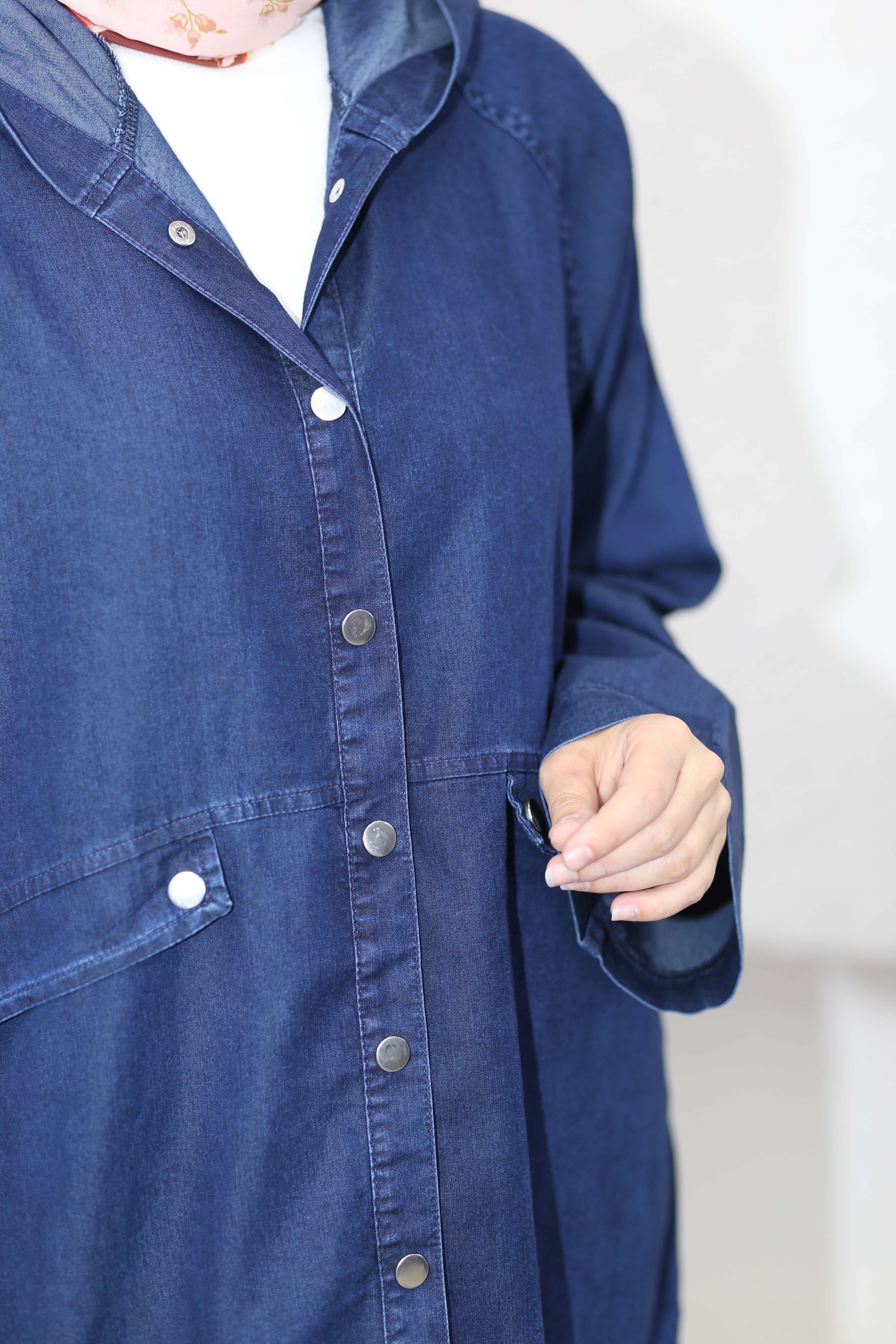 Çıtçıtlı Tencel Kap Lacivert 6546