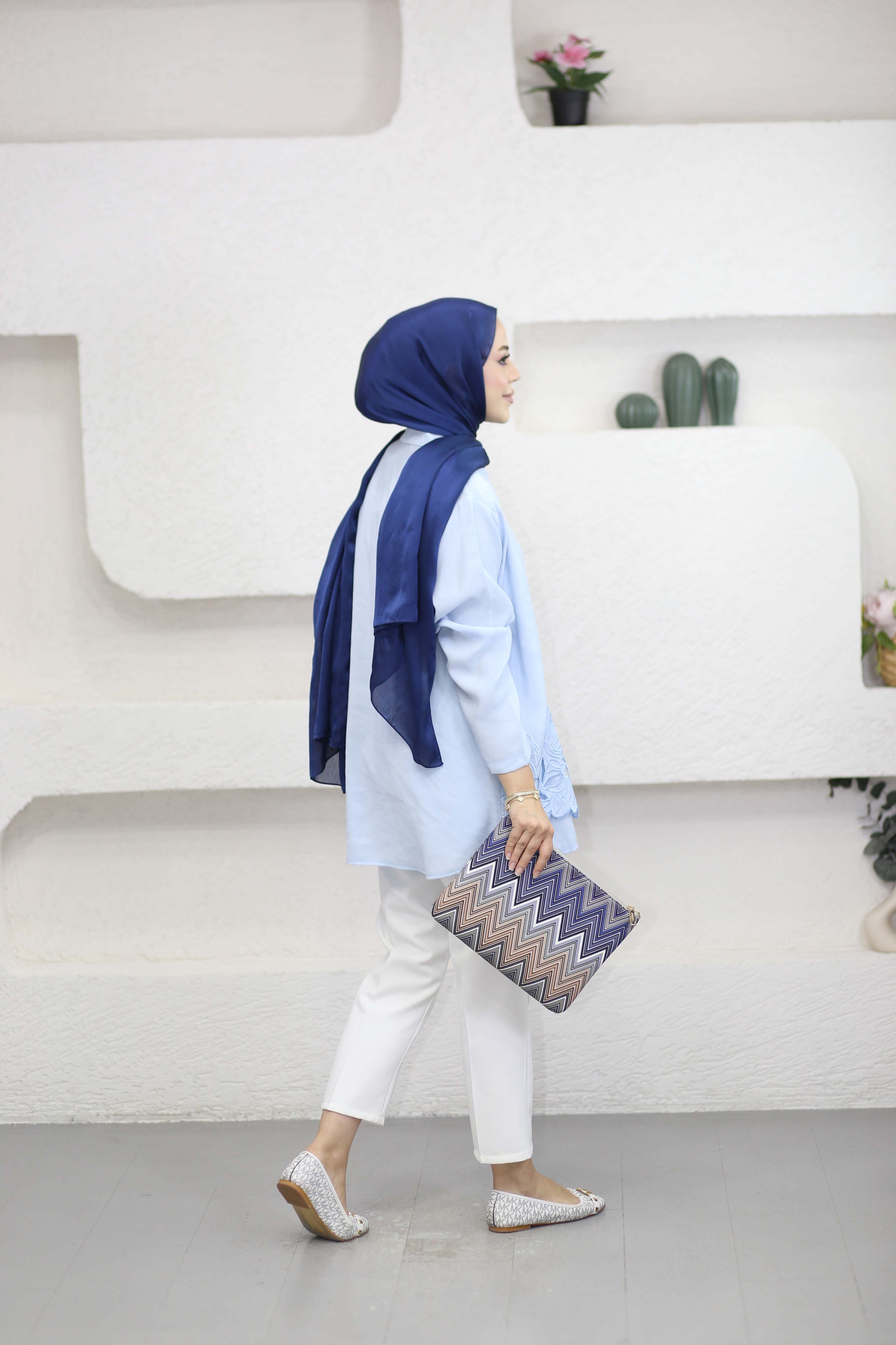 Güpür Detaylı Fermuarlı Kap Bebe Mavi 2419