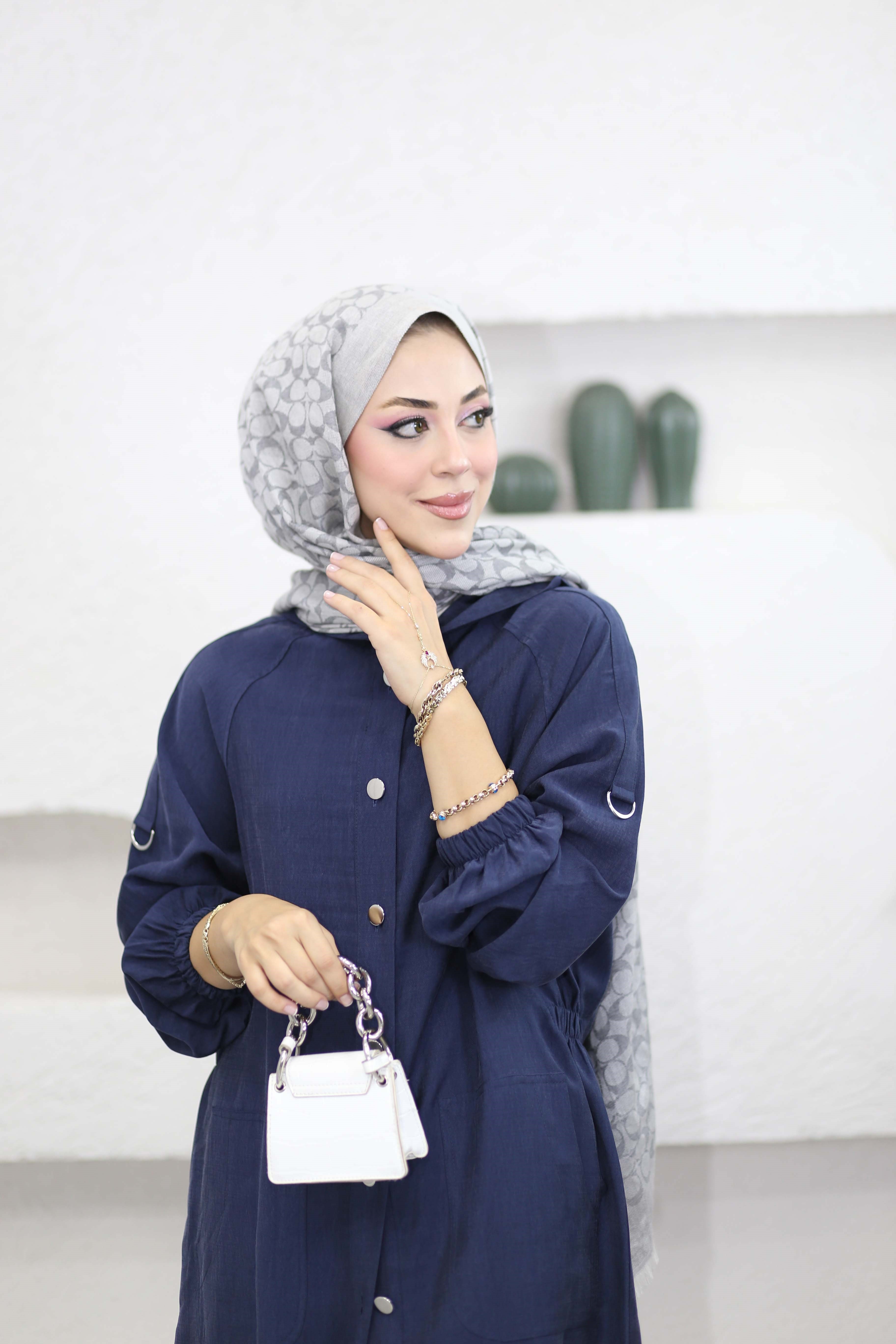 Kancalı Tam Boy Kap Lacivert 7598