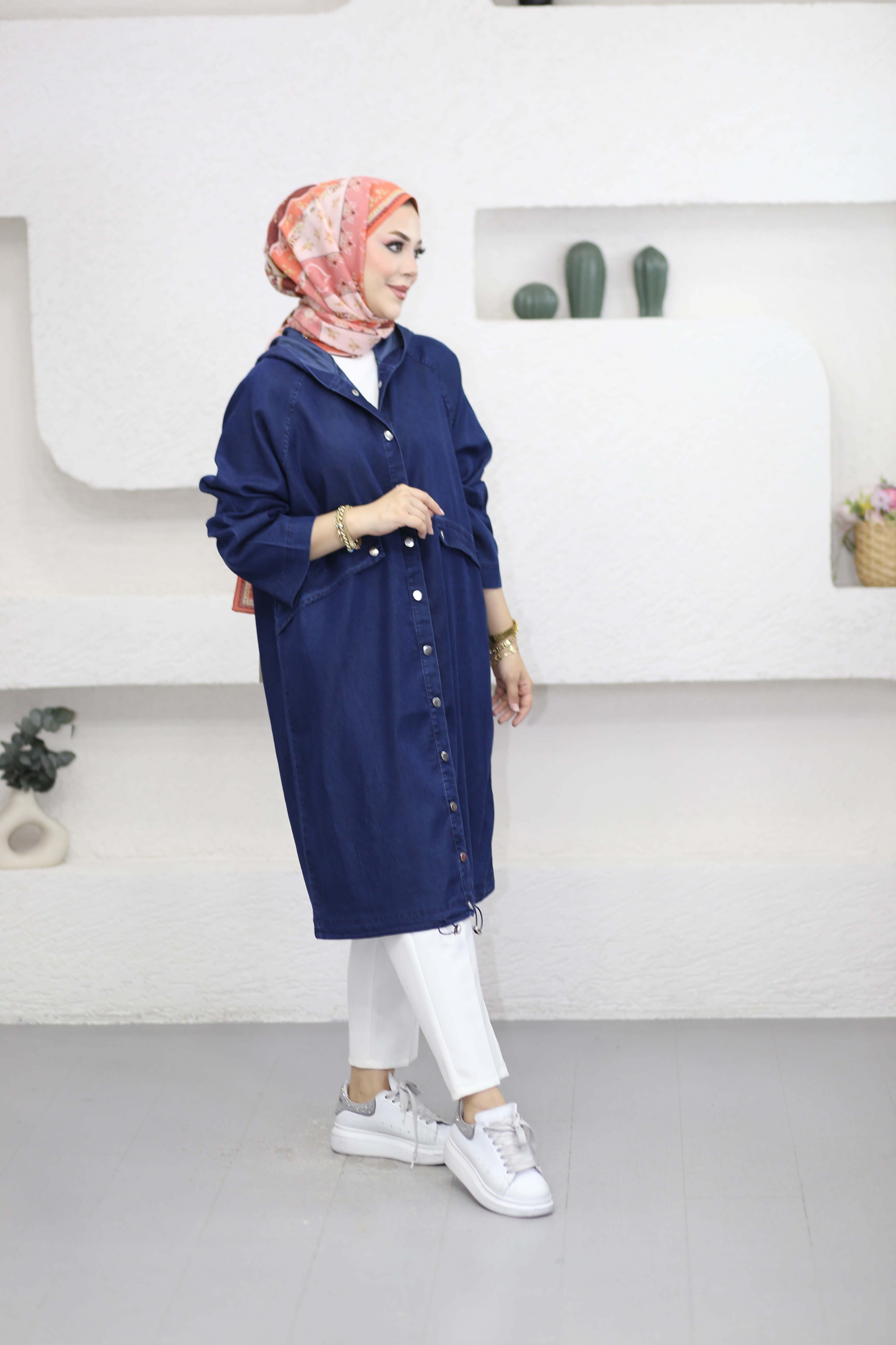 Çıtçıtlı Tencel Kap Lacivert 6546