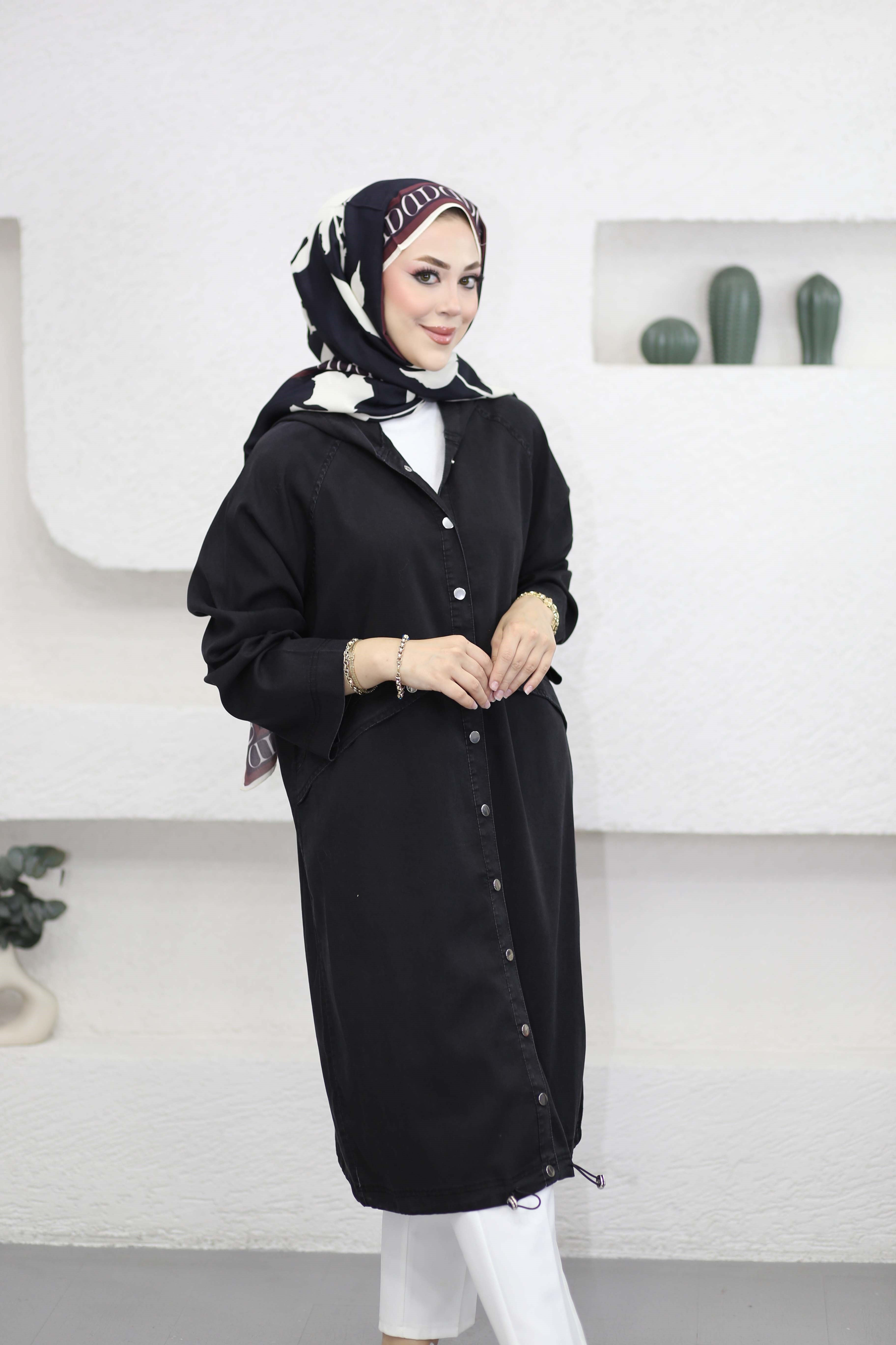 Çıtçıtlı Tencel Kap Füme 6546