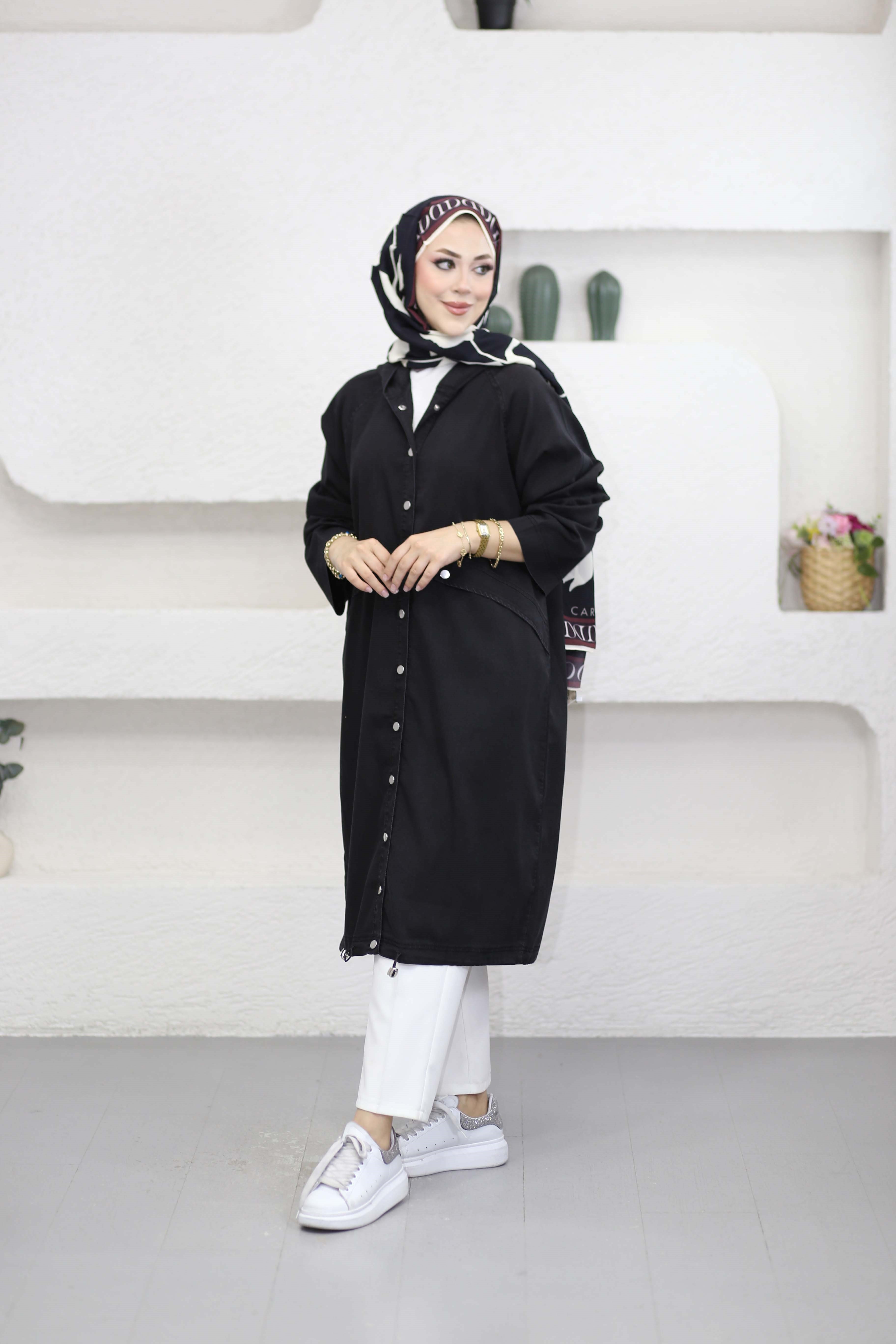 Çıtçıtlı Tencel Kap Füme 6546