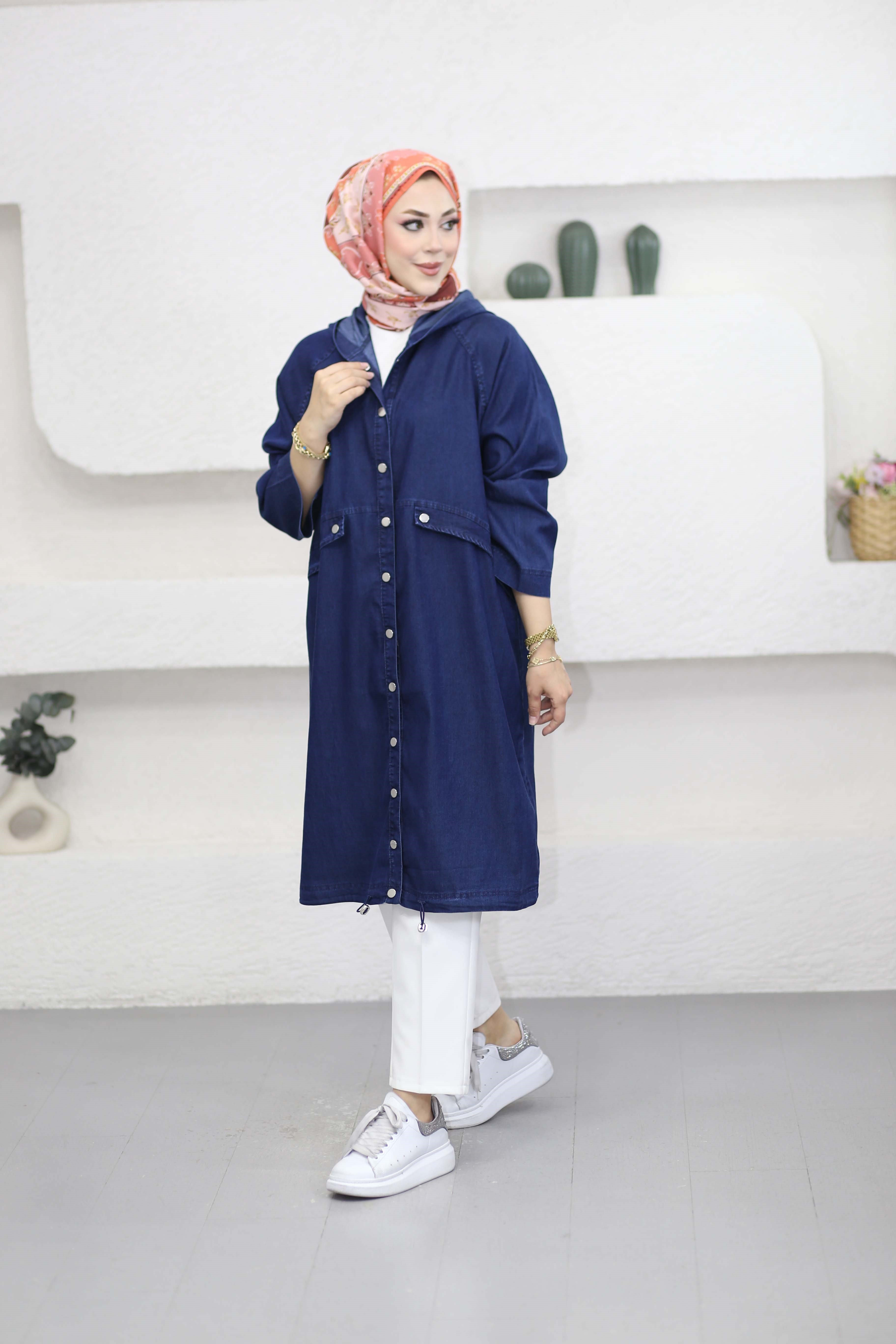Çıtçıtlı Tencel Kap Lacivert 6546