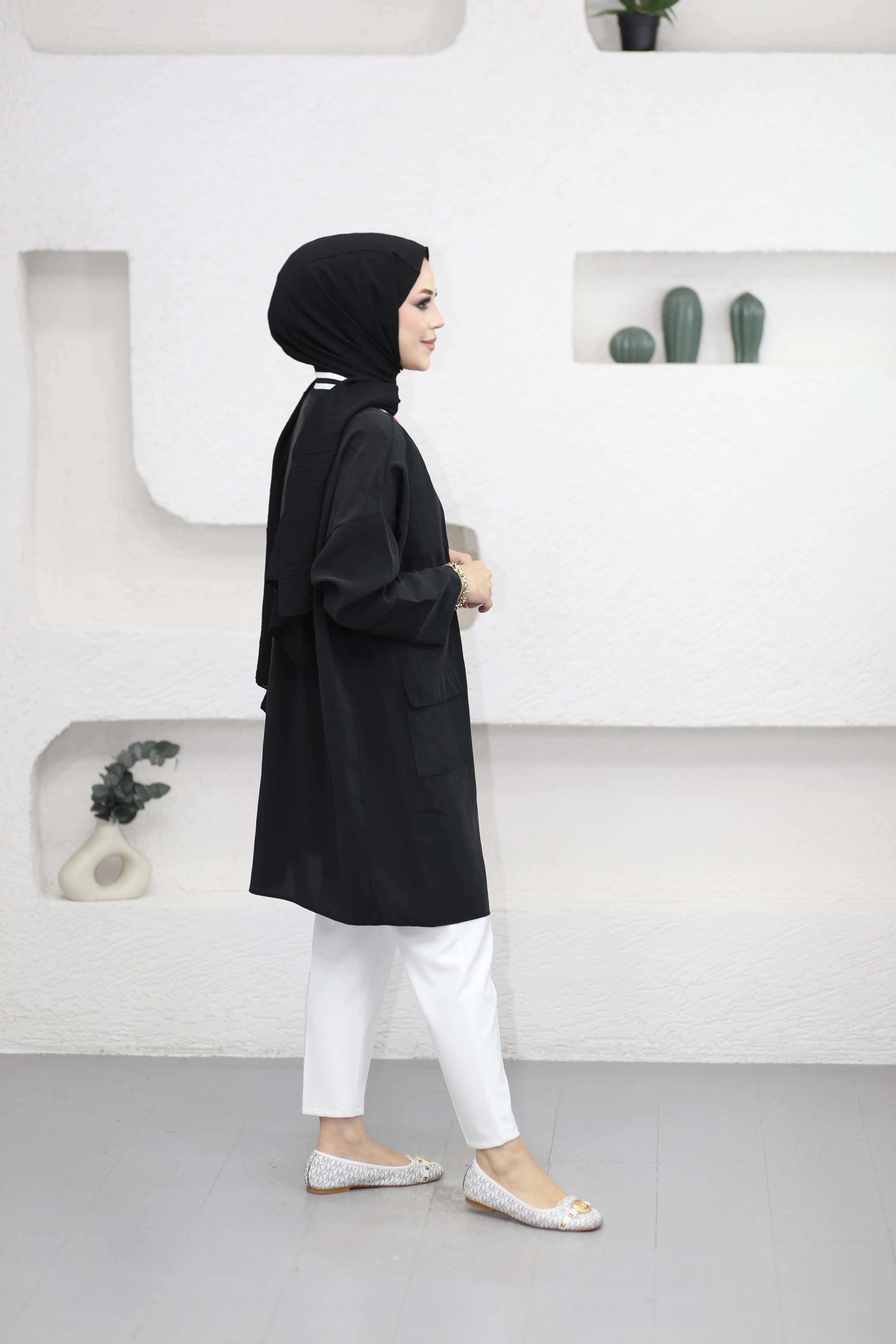 Şeritli Kap Siyah 24430