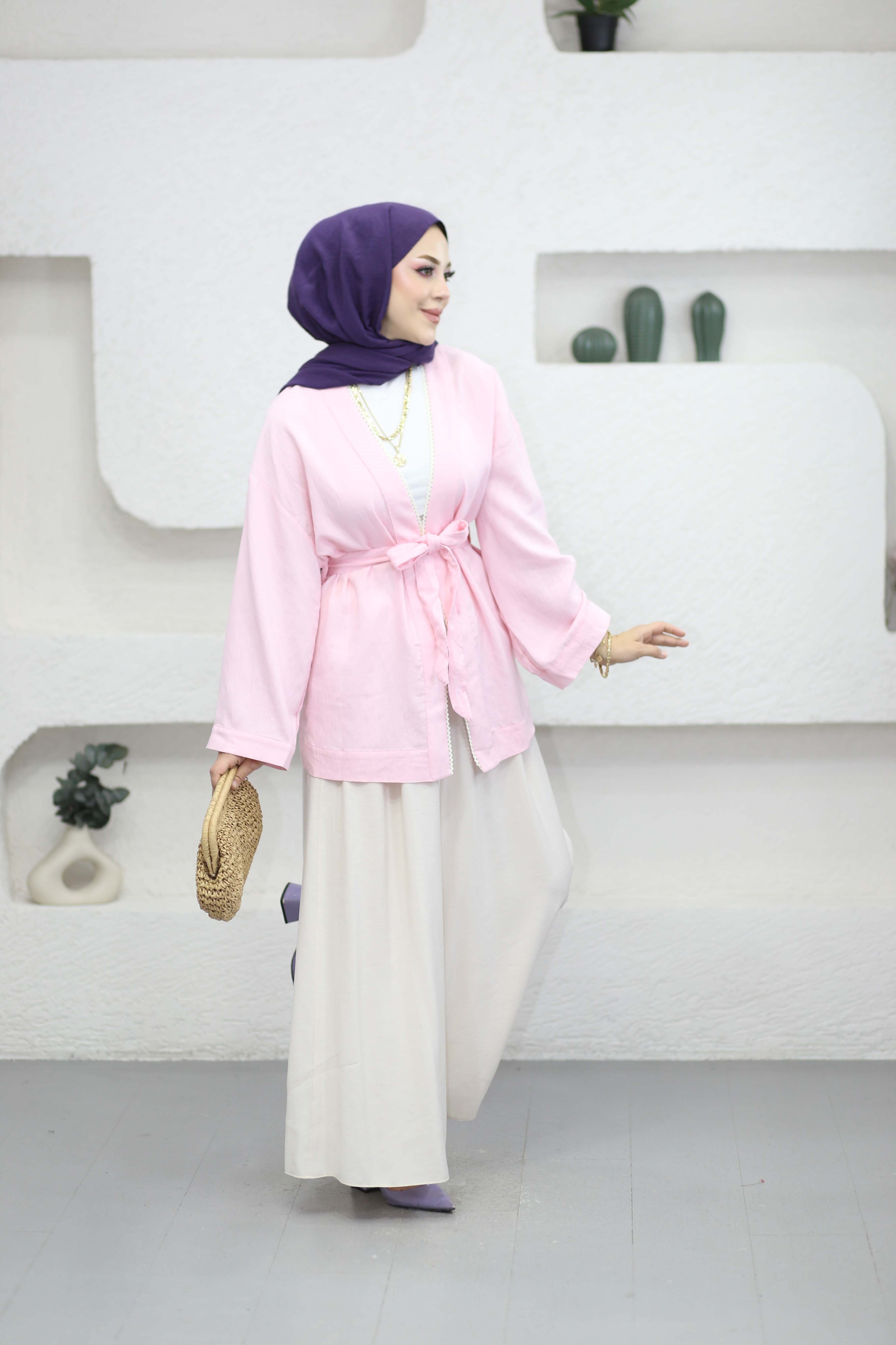 Biyeli Kimono Pembe 2248