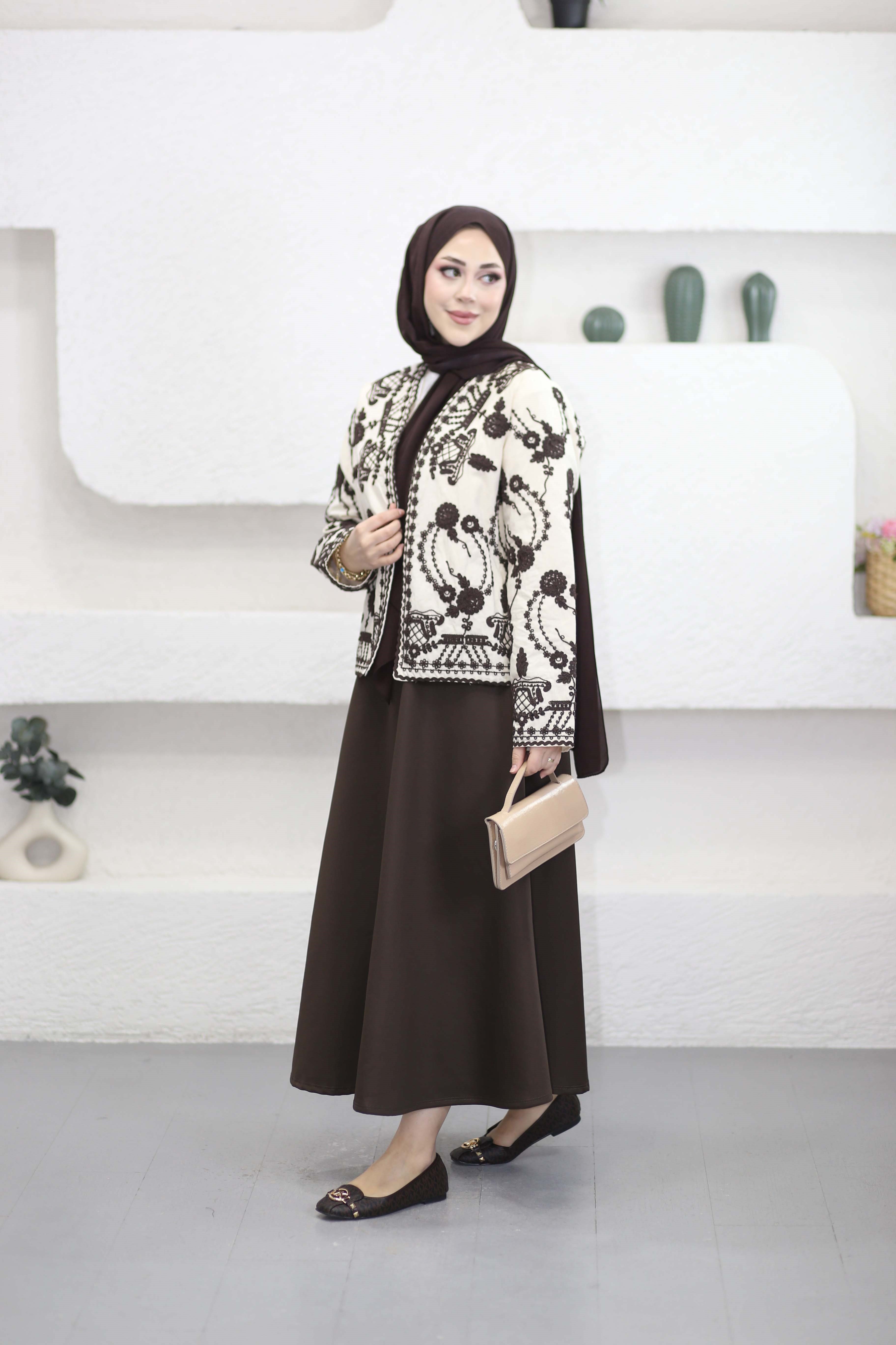 Otantik Keten Kimono Krem 6230