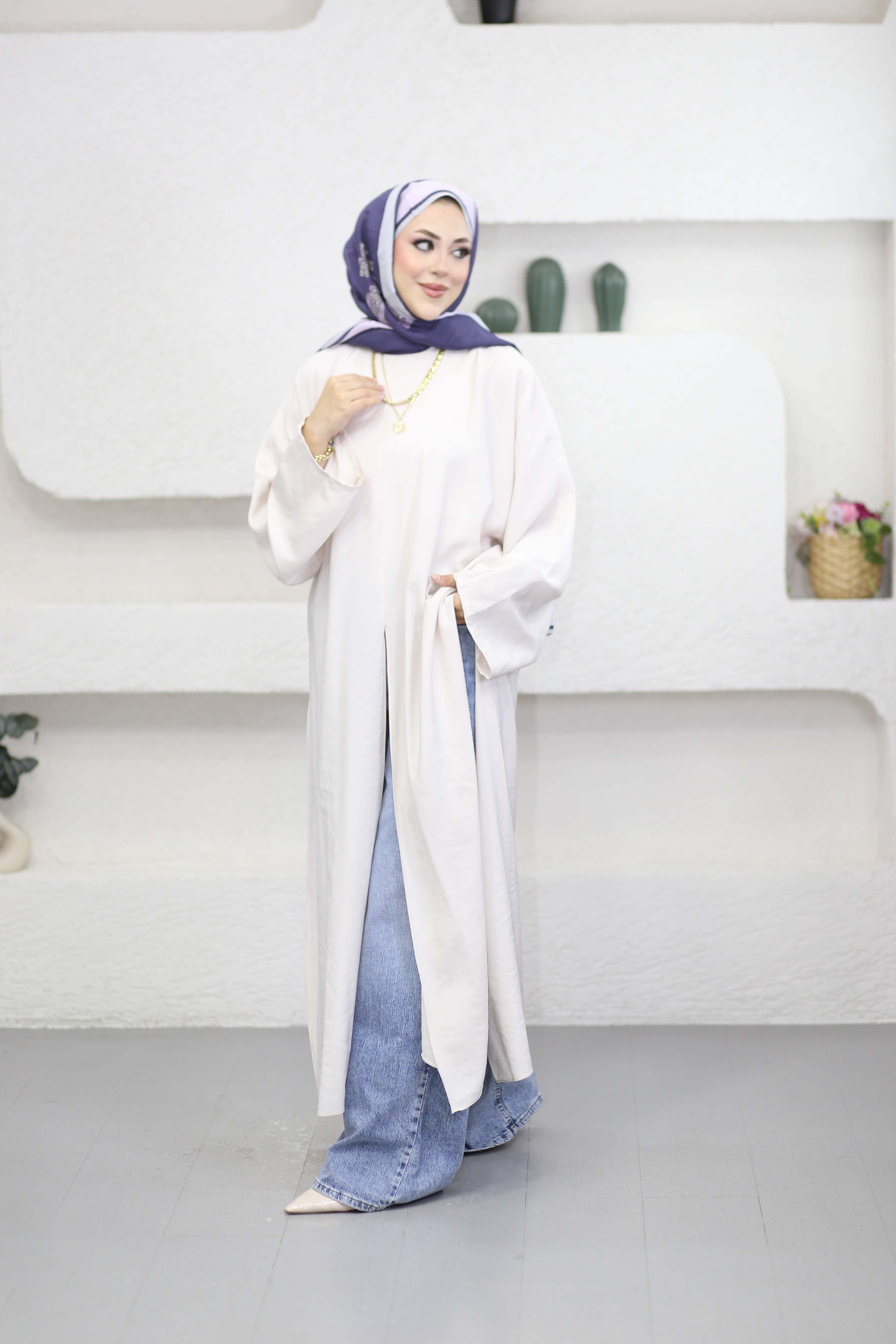 Feraye Tunik Krem 2797