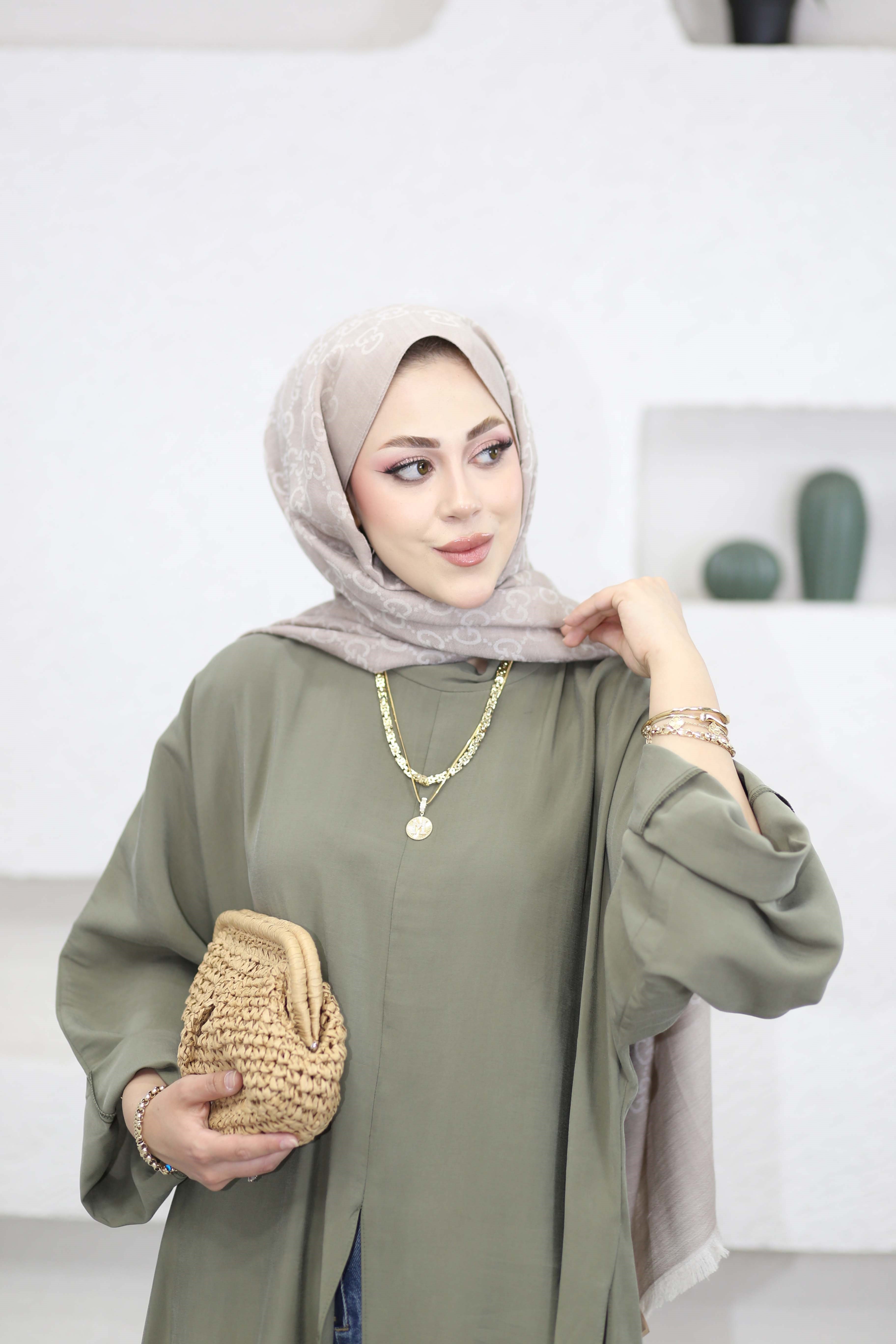 Feraye Tunik Haki 2797