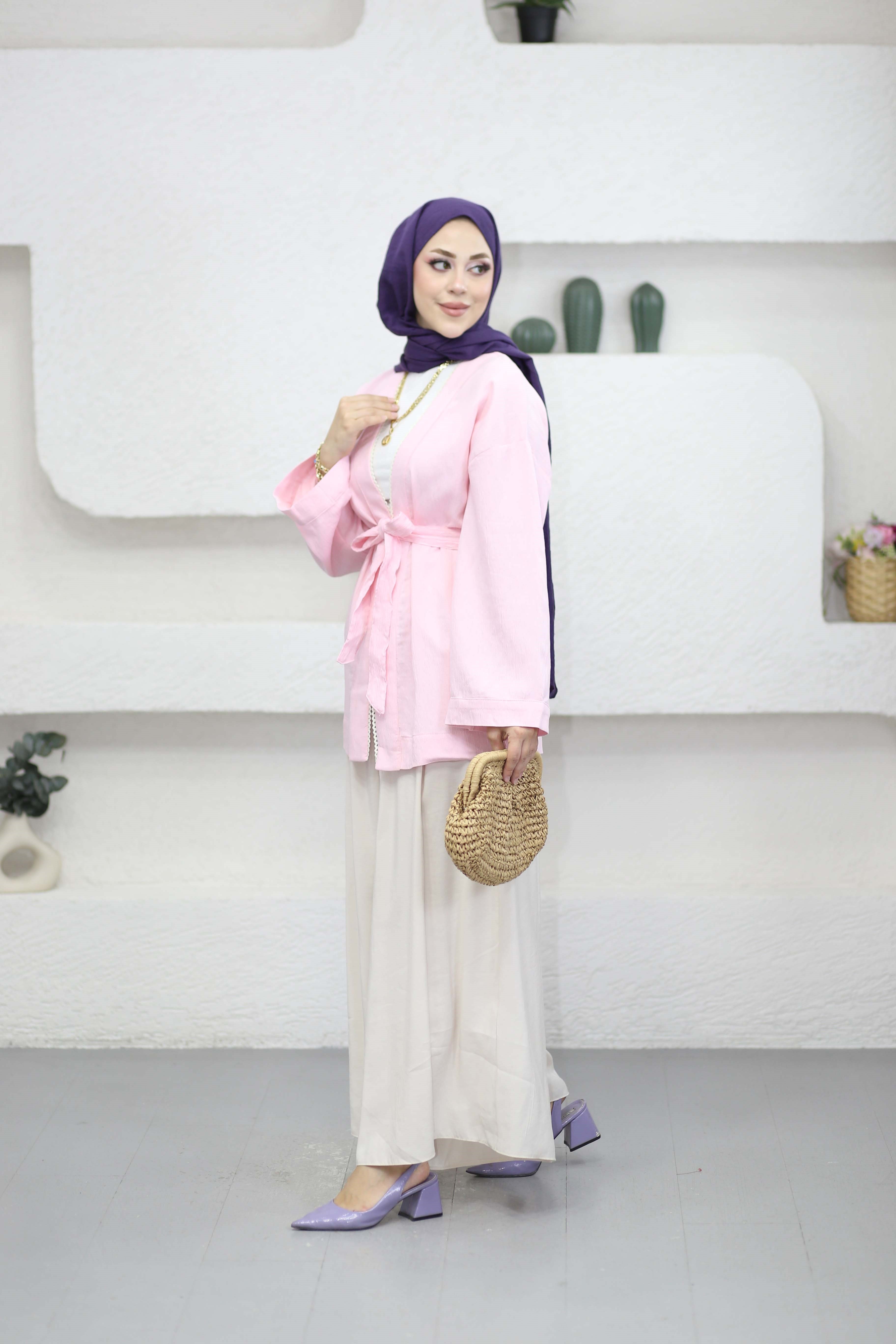 Biyeli Kimono Pembe 2248