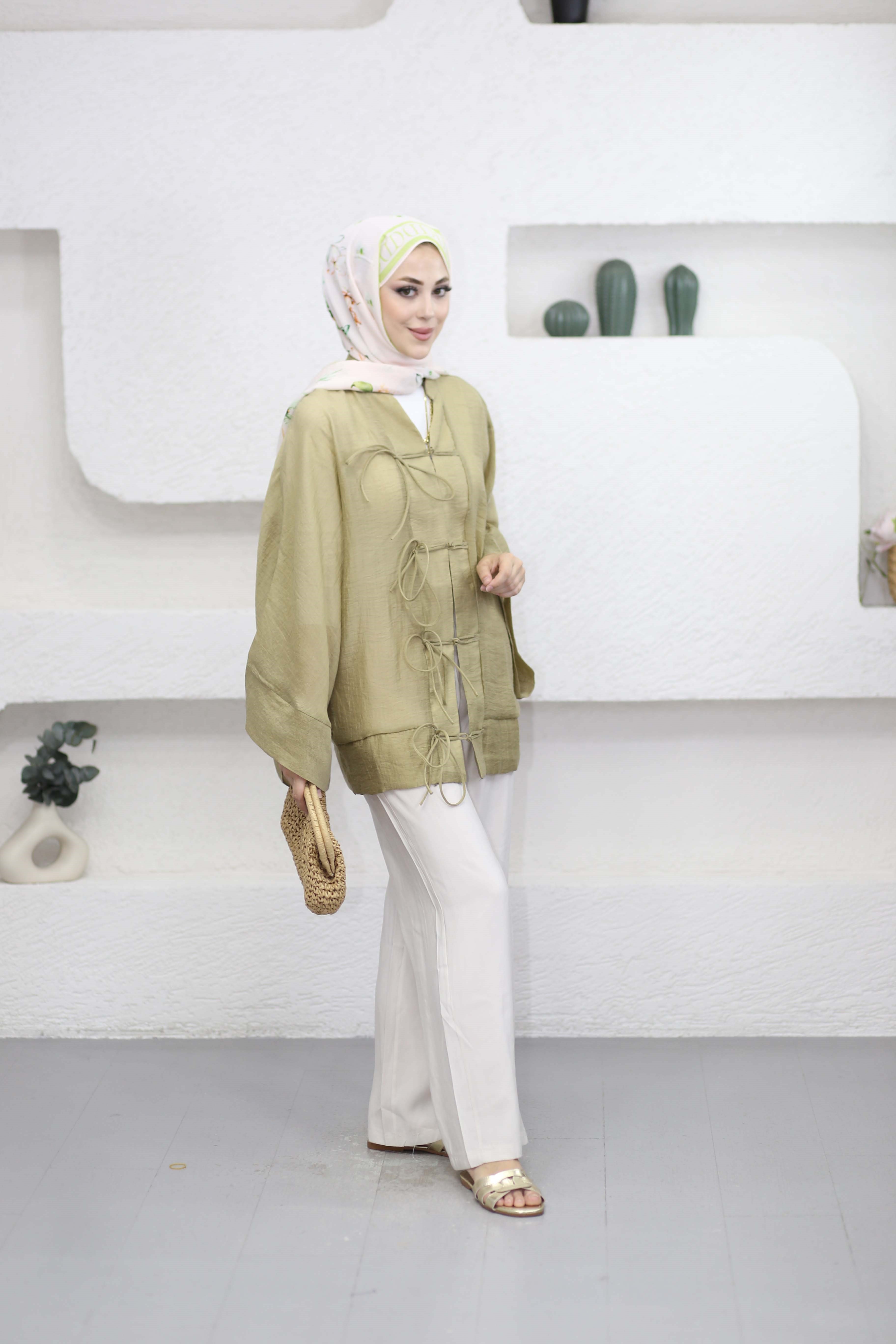 Mess Kimono Yağ Yeşili 1389