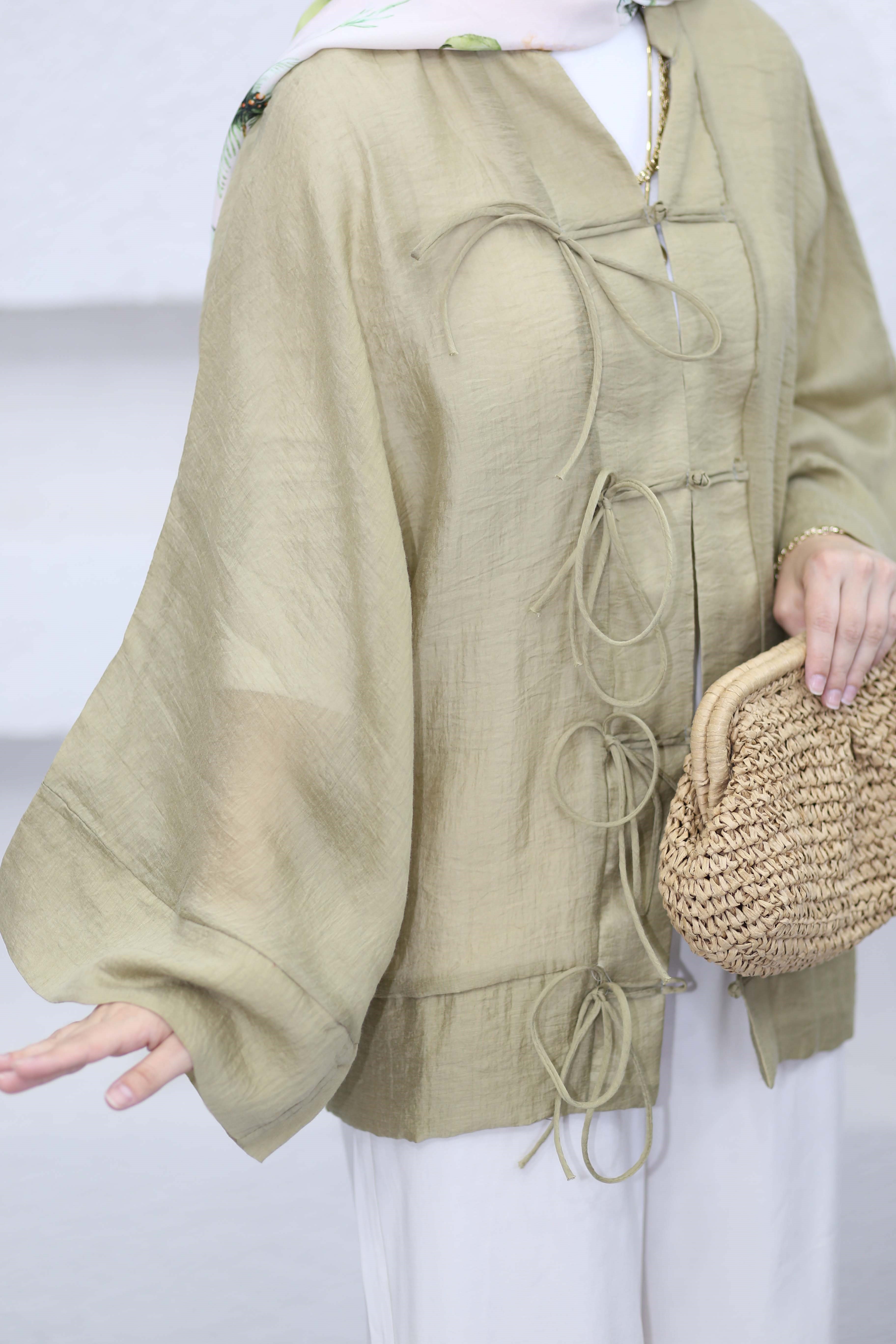 Mess Kimono Yağ Yeşili 1389