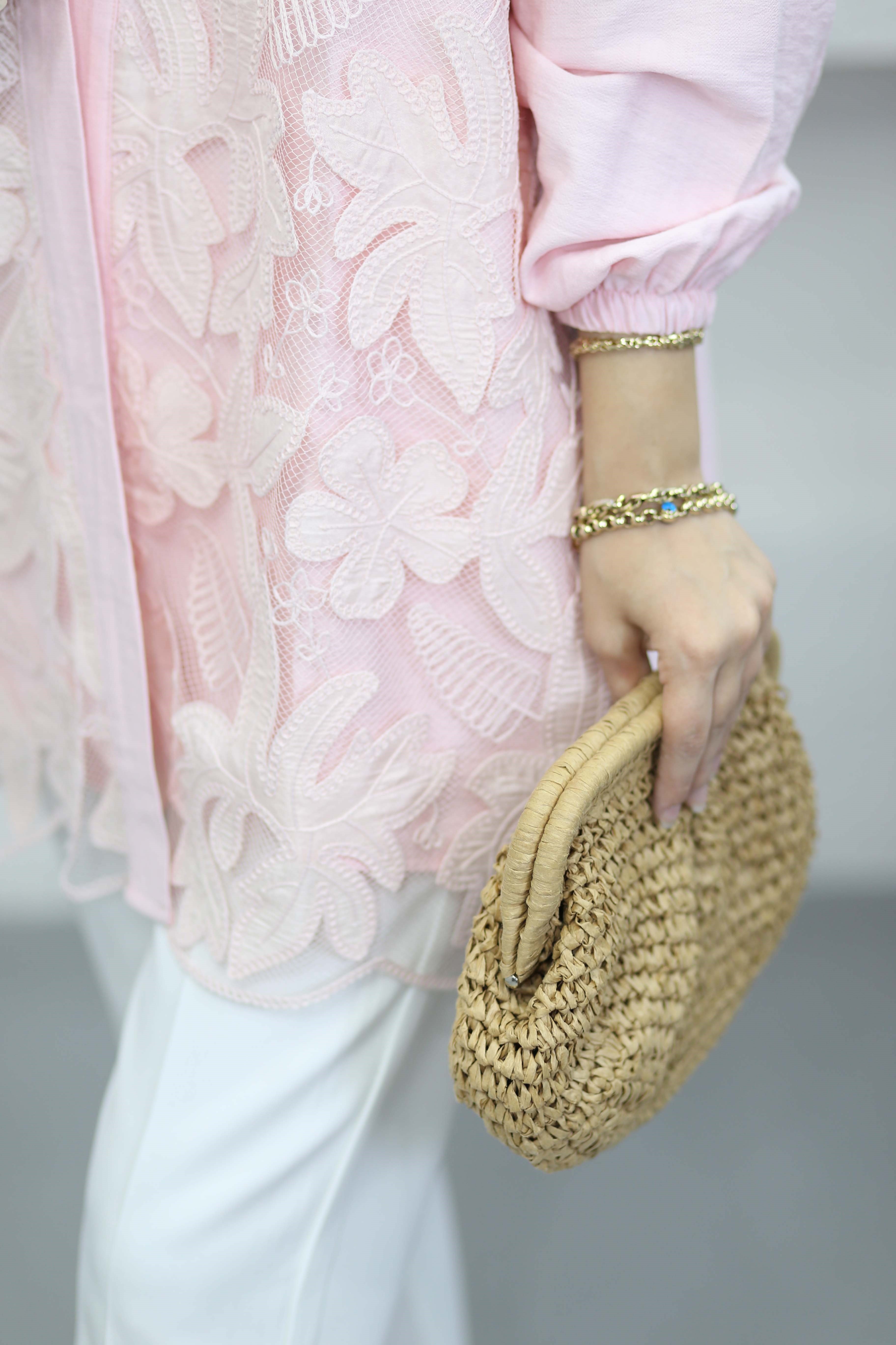 Güpür Çiçek Desenli Kimono Pembe 26111