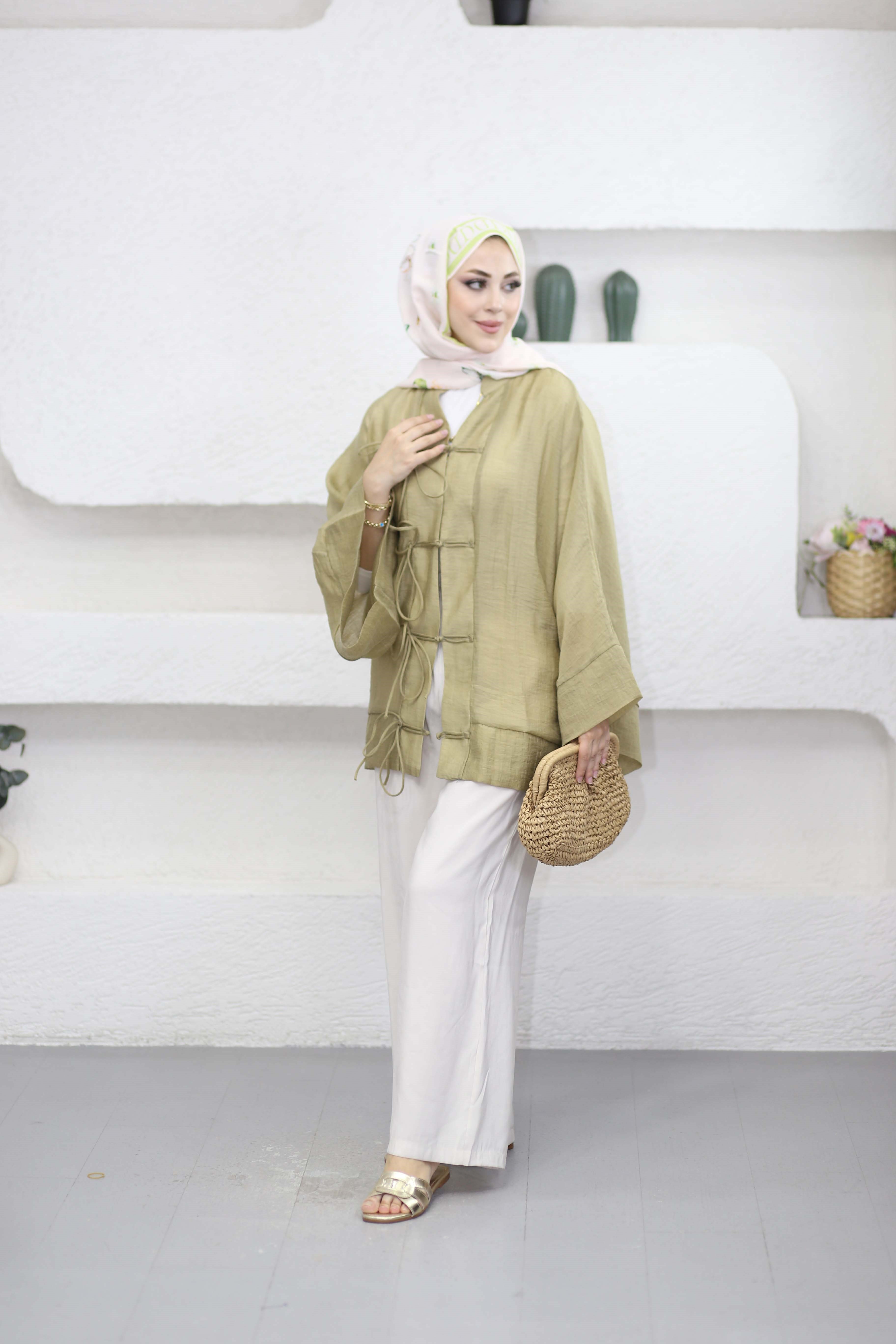 Mess Kimono Yağ Yeşili 1389