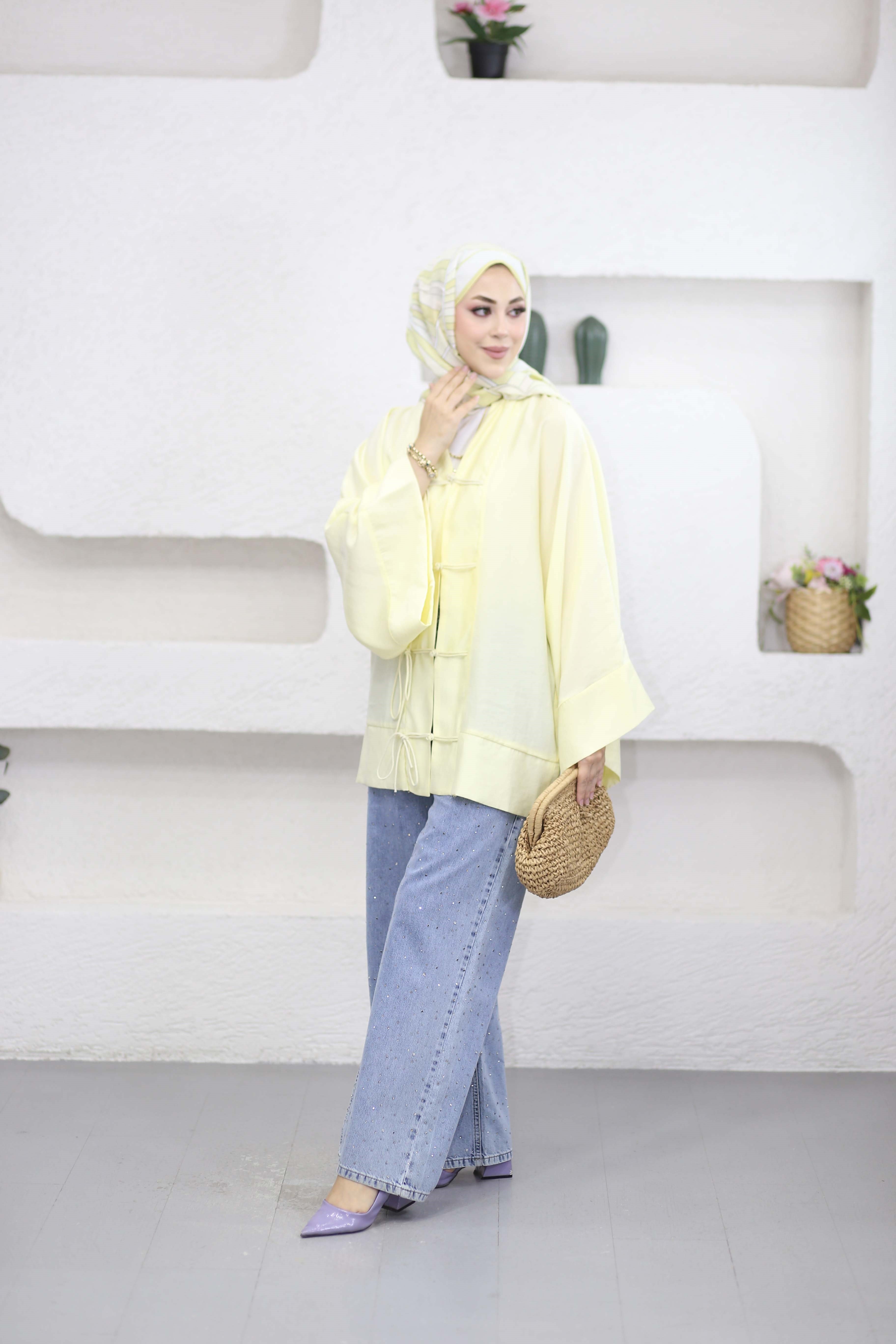 Melina Kimono Sarı 040