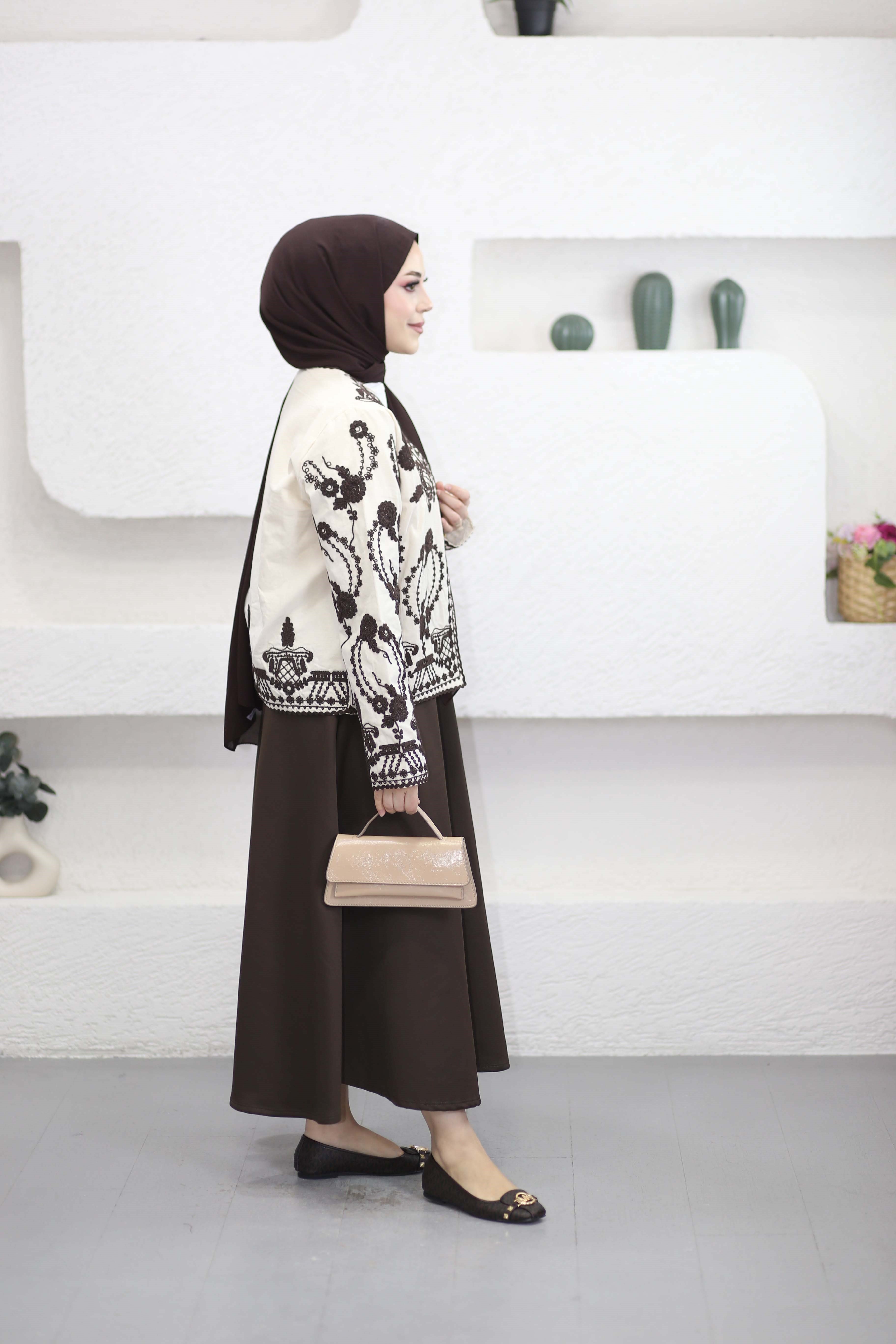 Otantik Keten Kimono Krem 6230