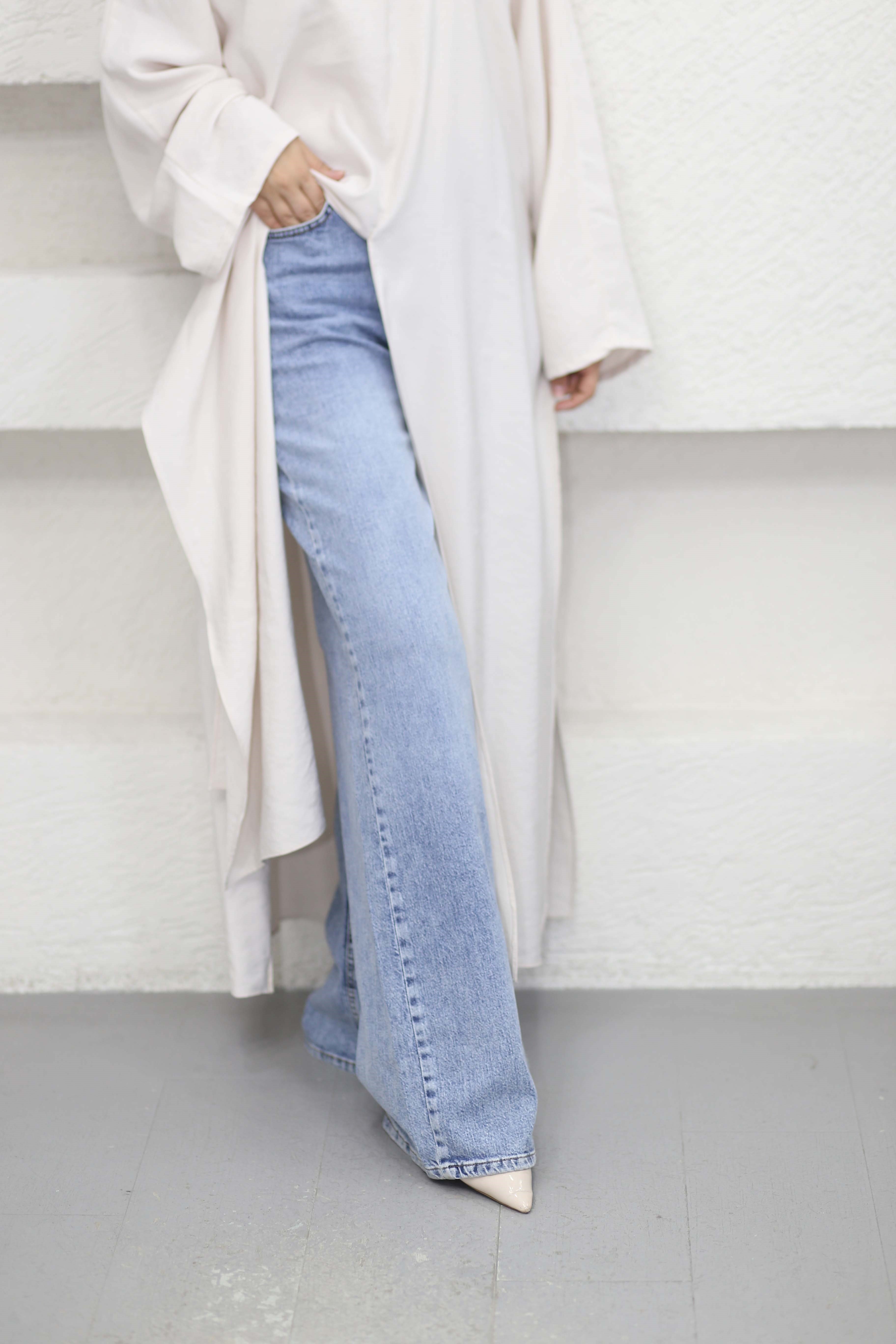 Denim Palazzo Pantolon Açık Mavi 1052