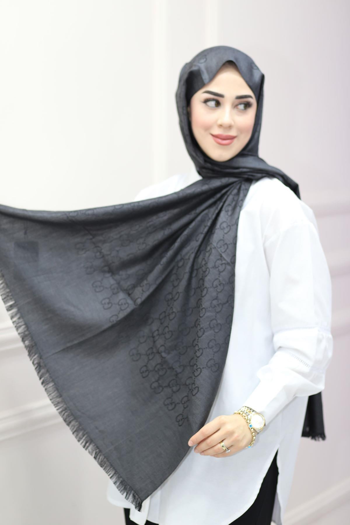 Gucci Desen Şal Siyah 1867