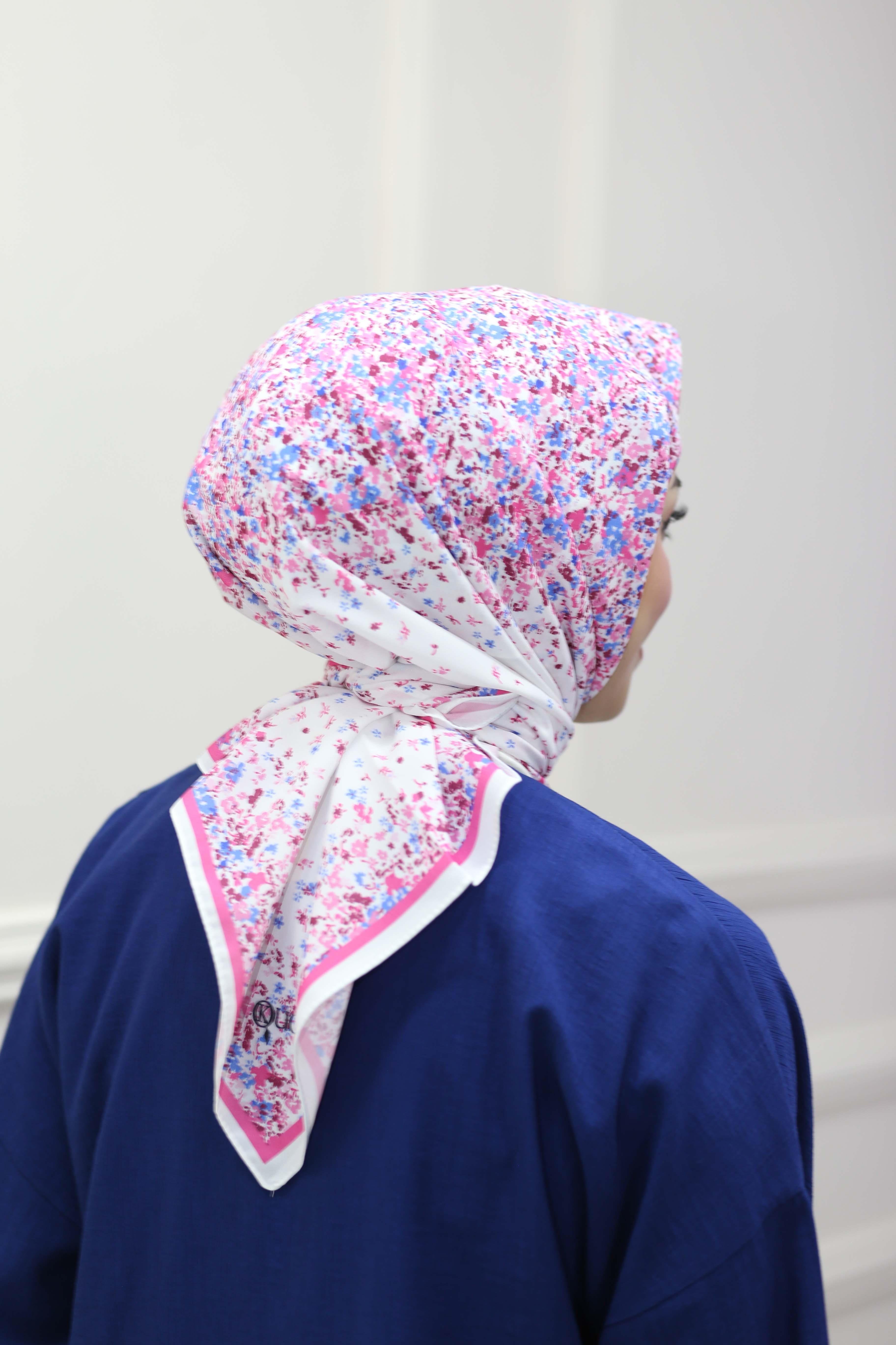 Mini Çiçek Eşarp Pembe 5431