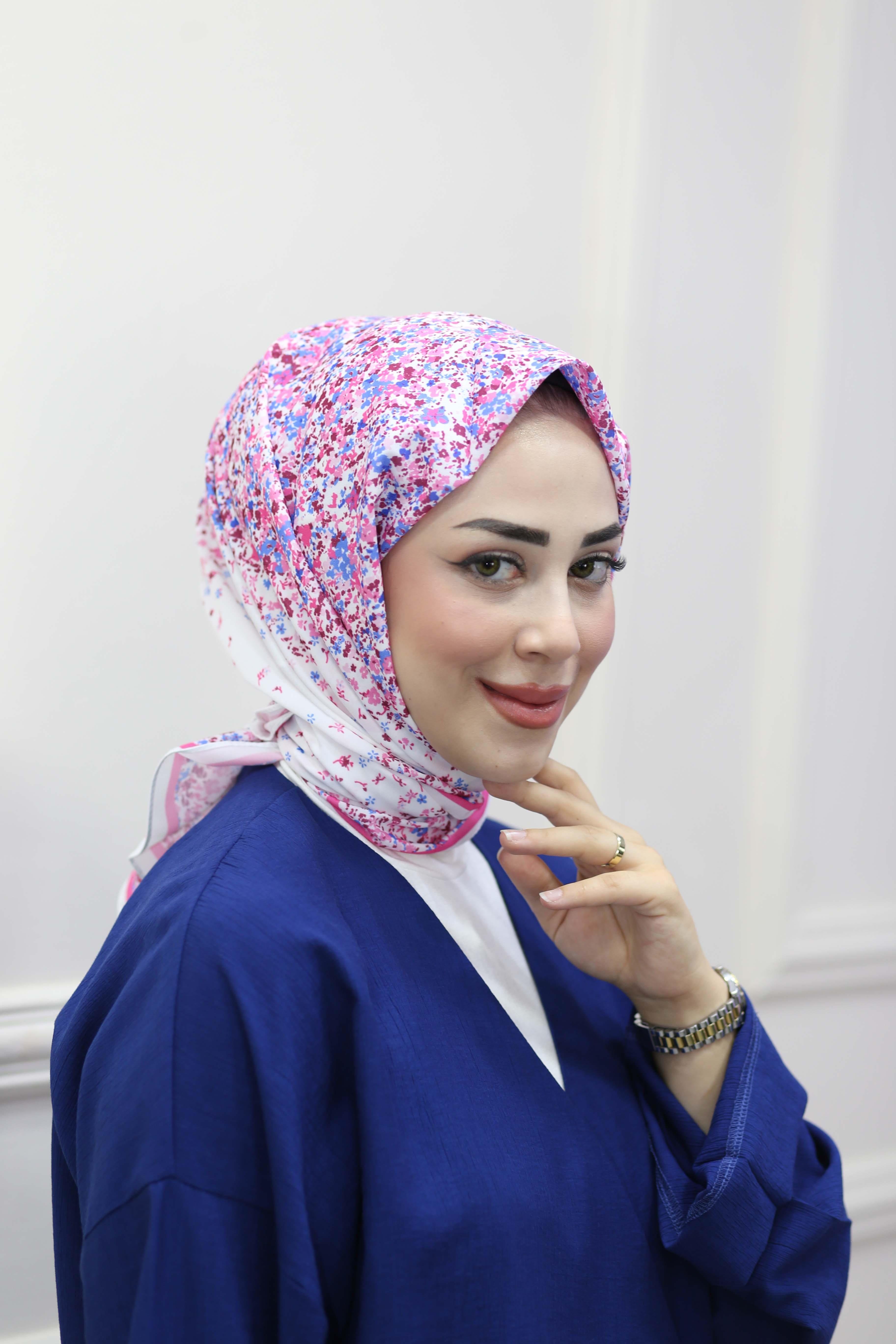 Mini Çiçek Eşarp Pembe 5431