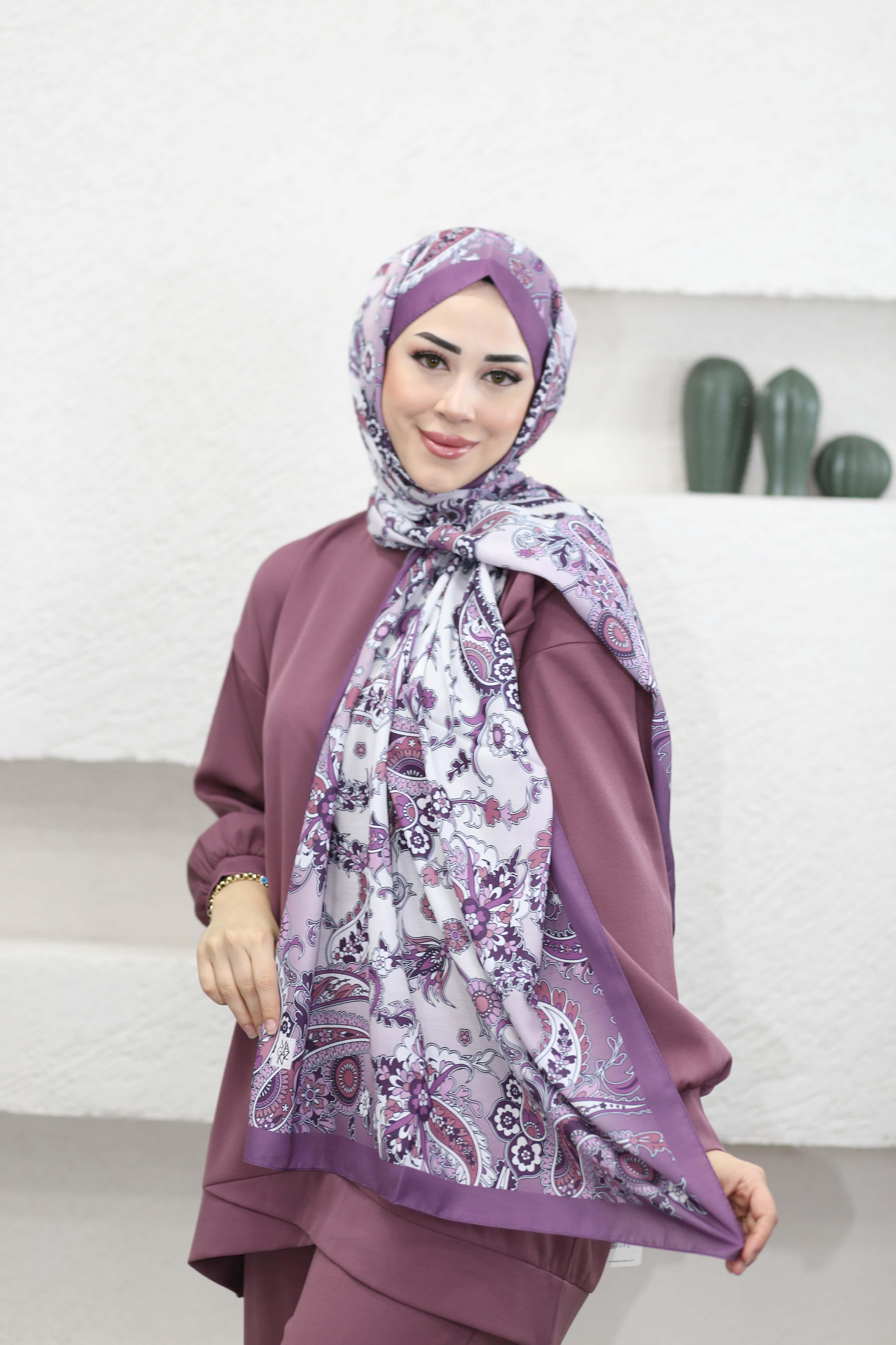 Dijital Soft Şal Mürdüm 5013