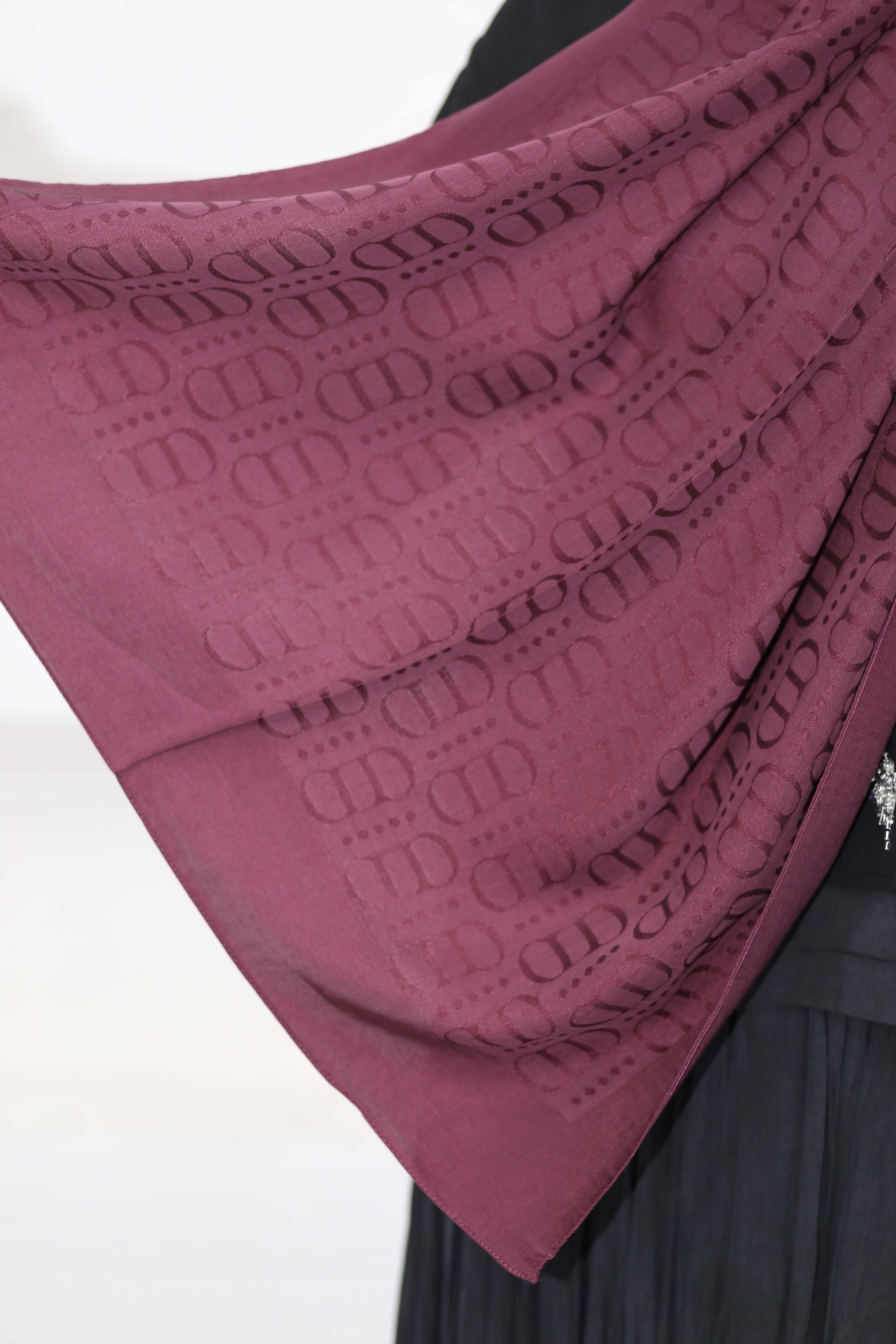 Luxe Desen Liora Pamuk Şal Bordo 2163