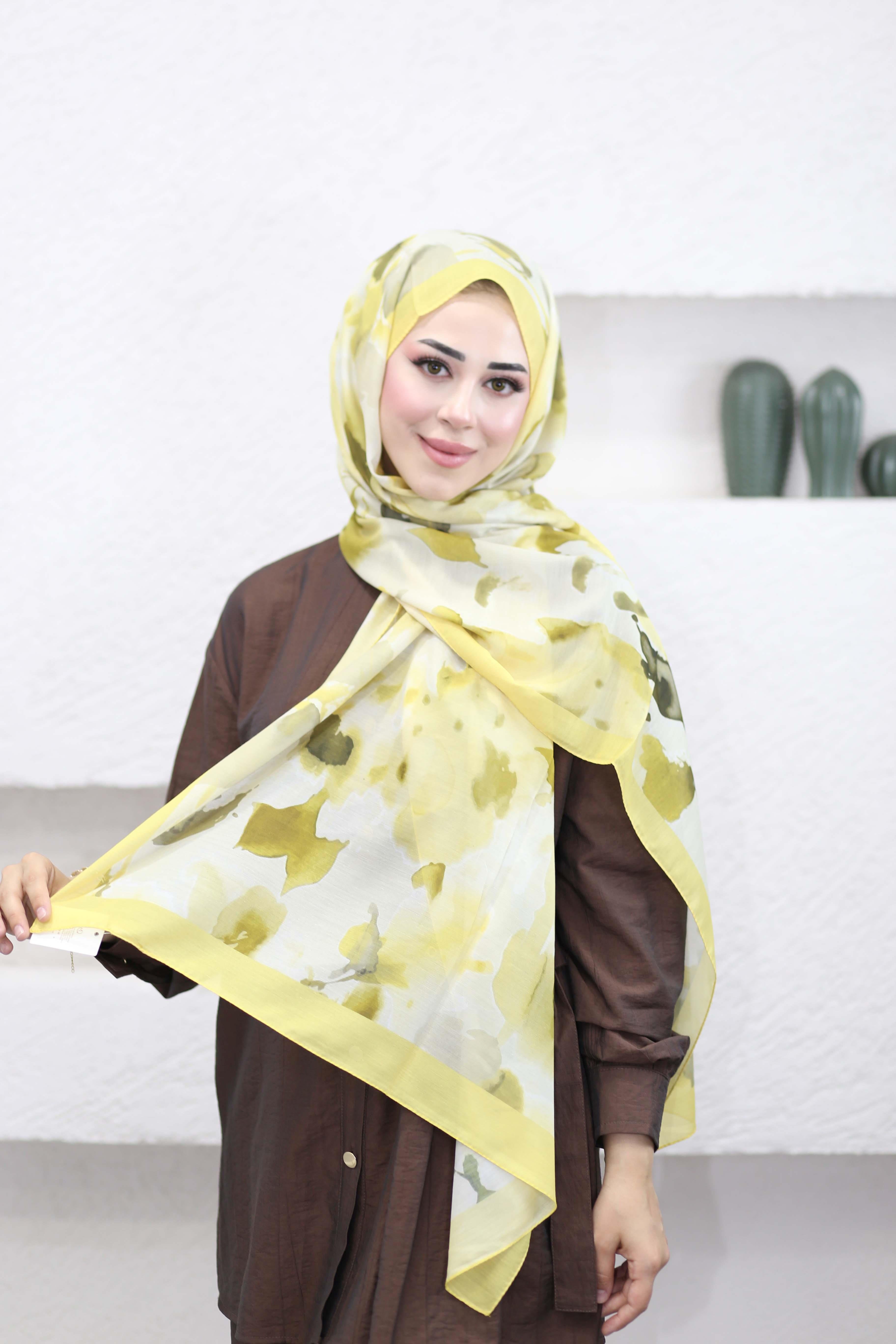 Yaprak Şal Sarı 5317