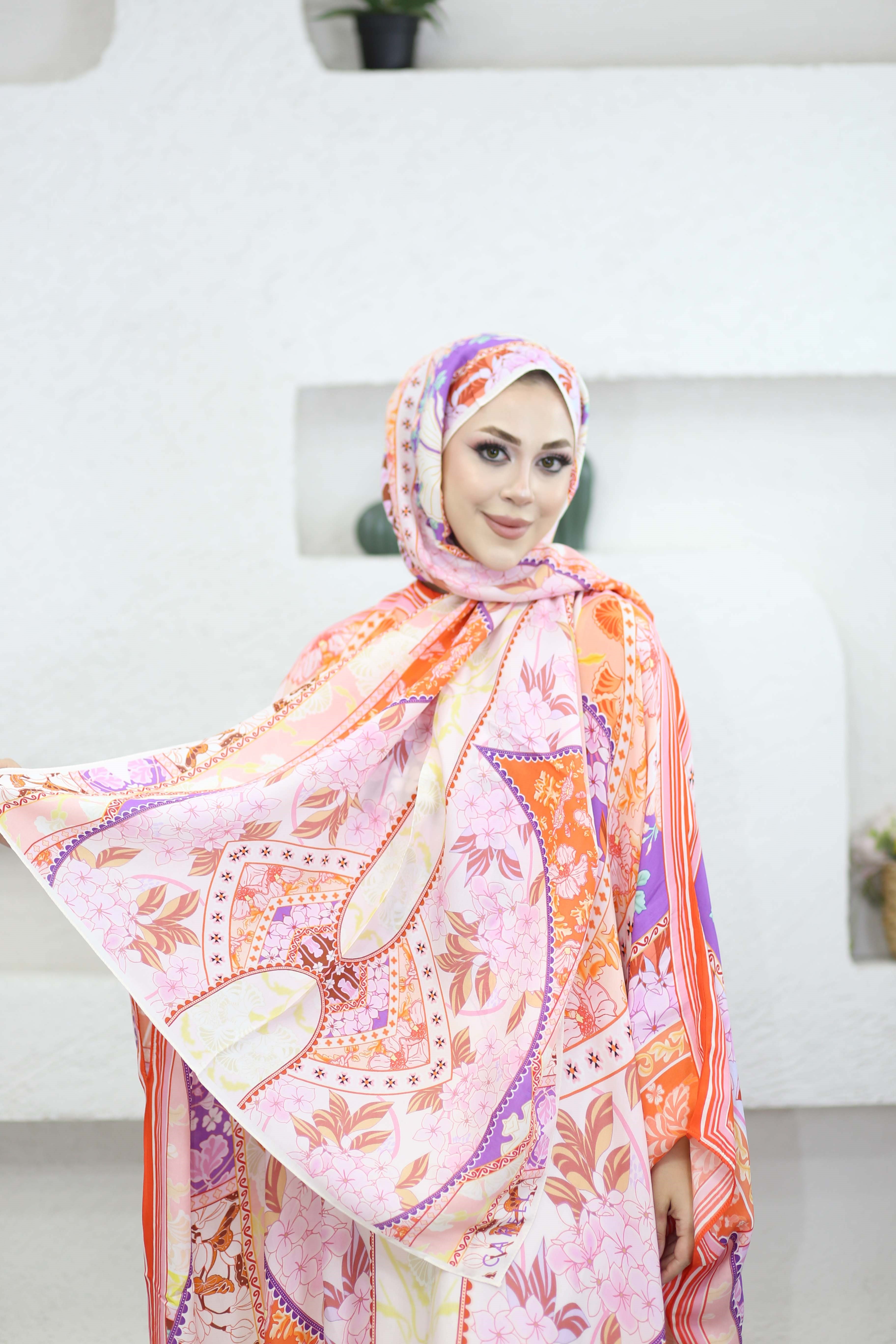 Monogram Floş şal Pembe 1558