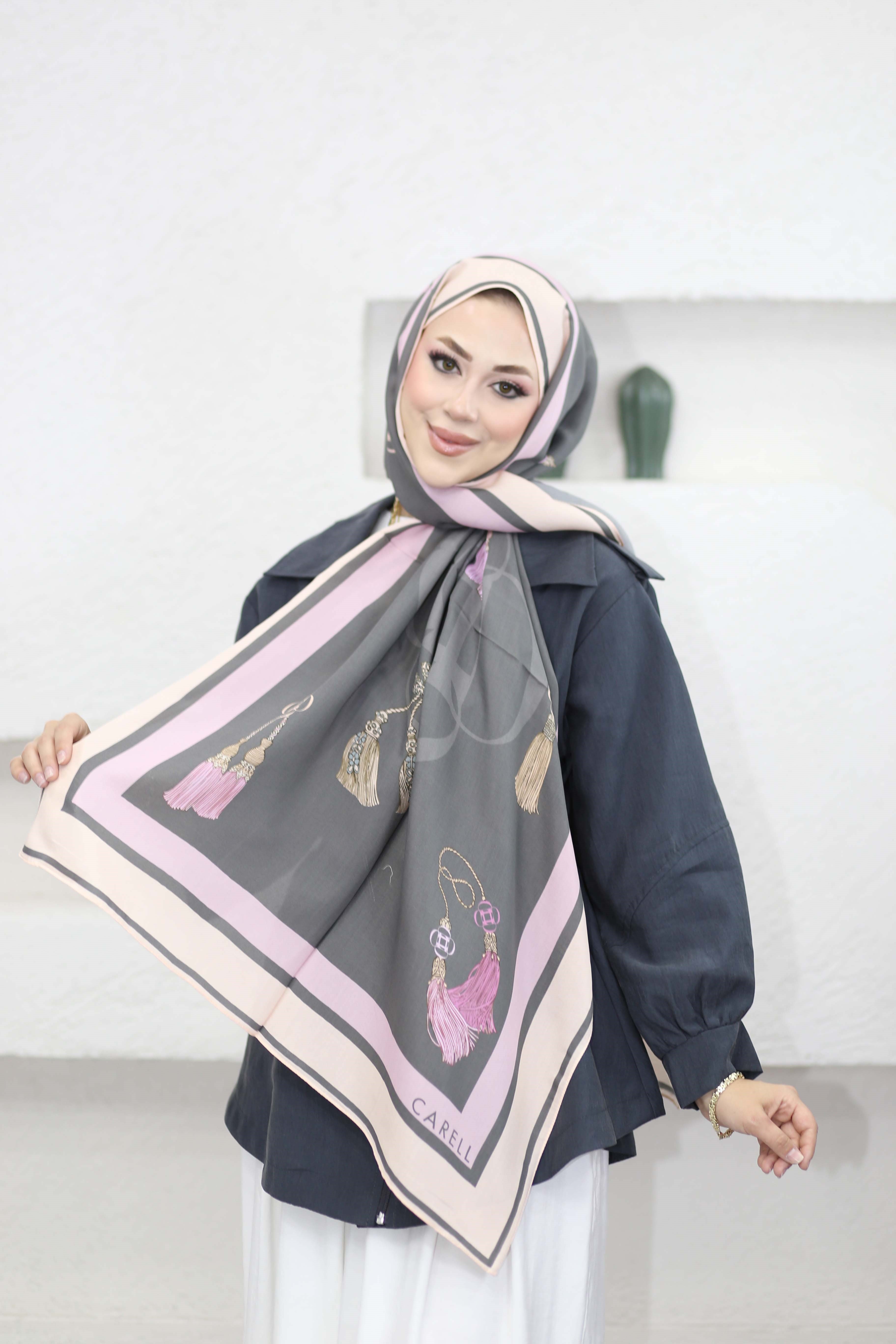 Tassel Floş Şal Antrasit 6772