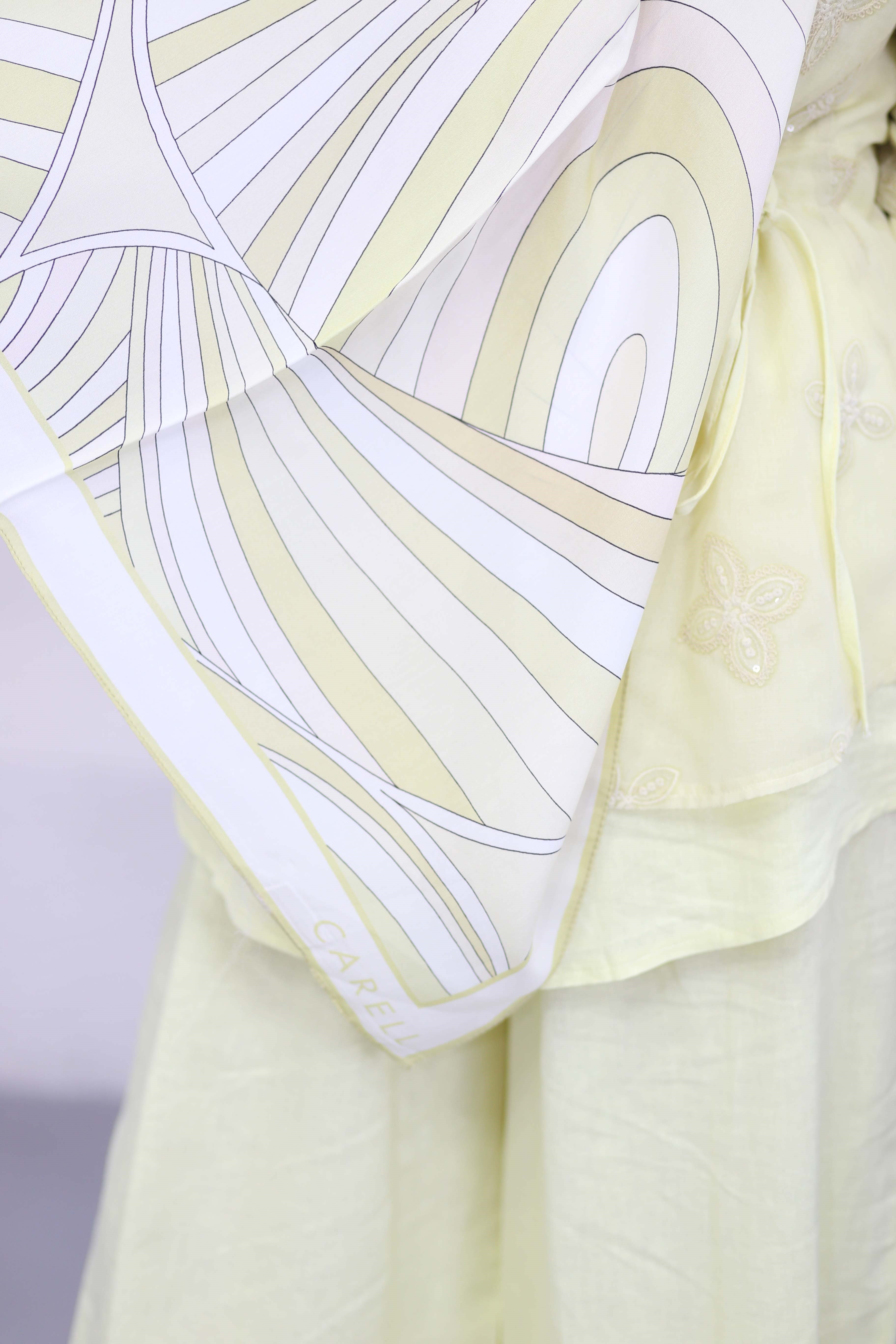Luxe Monogram Çiçekli  Floş Şal Mor 7156