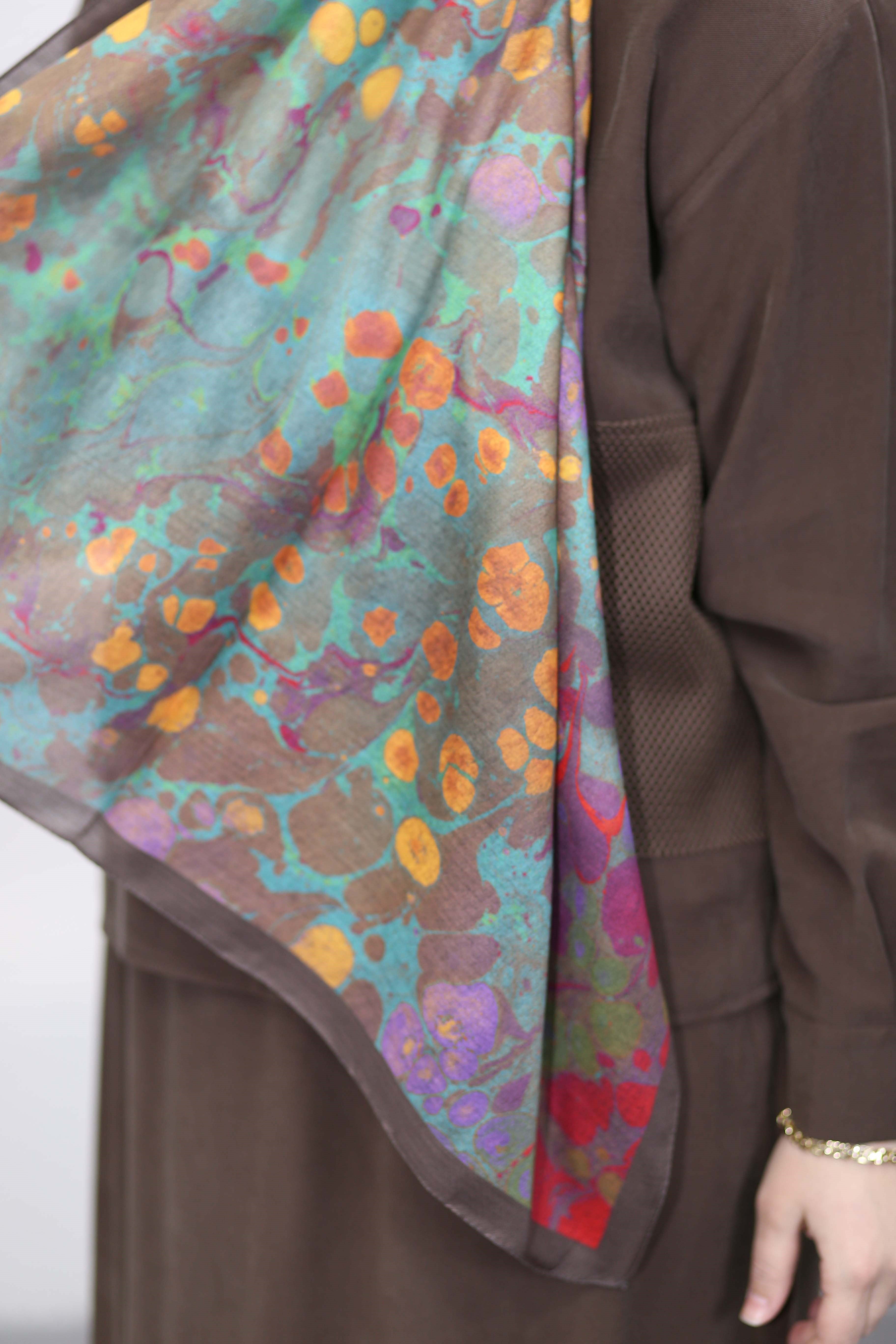 Ebruli Desen Şal Toprak 6071