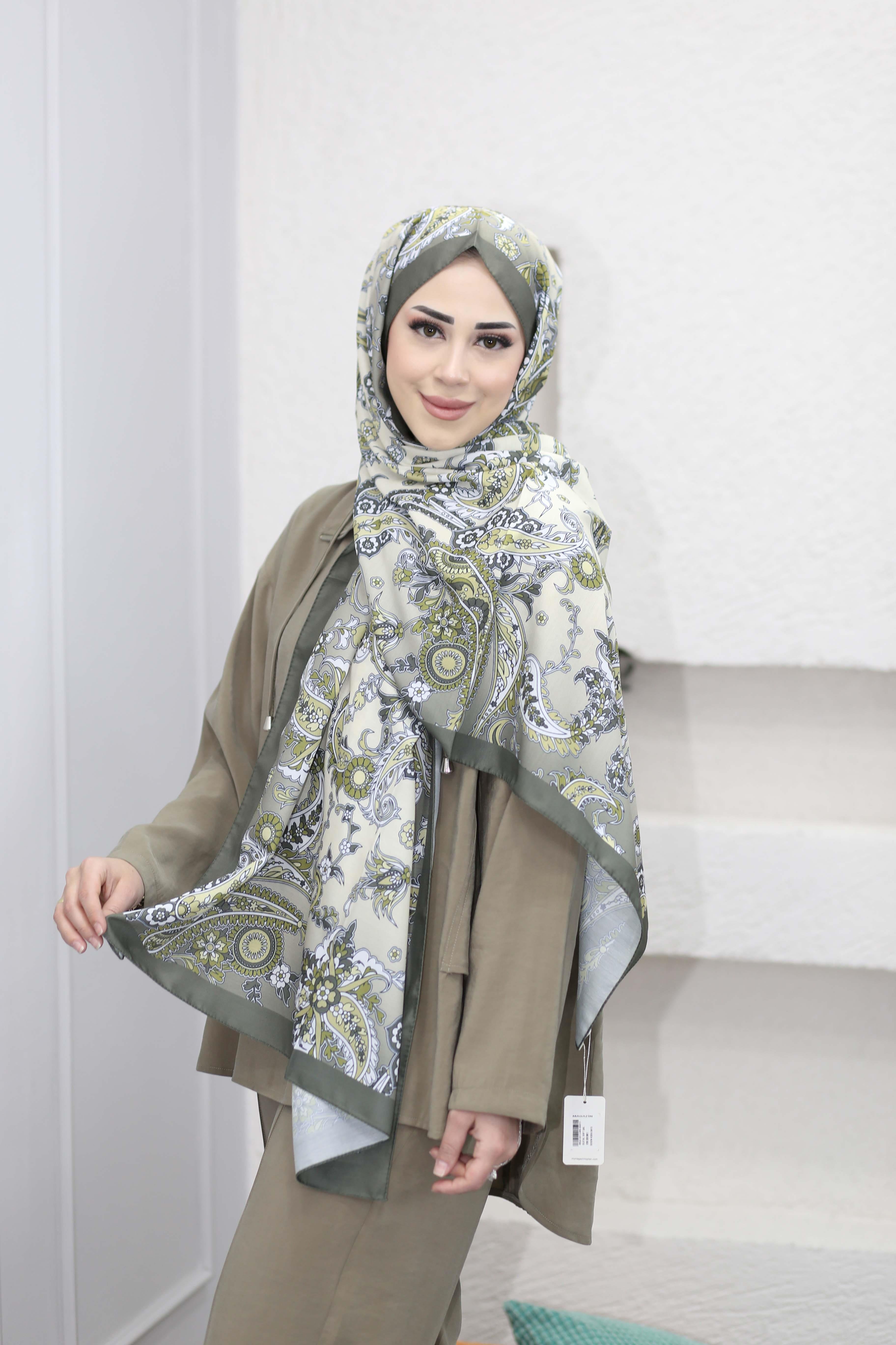 Dijital Soft Şal Haki 5013