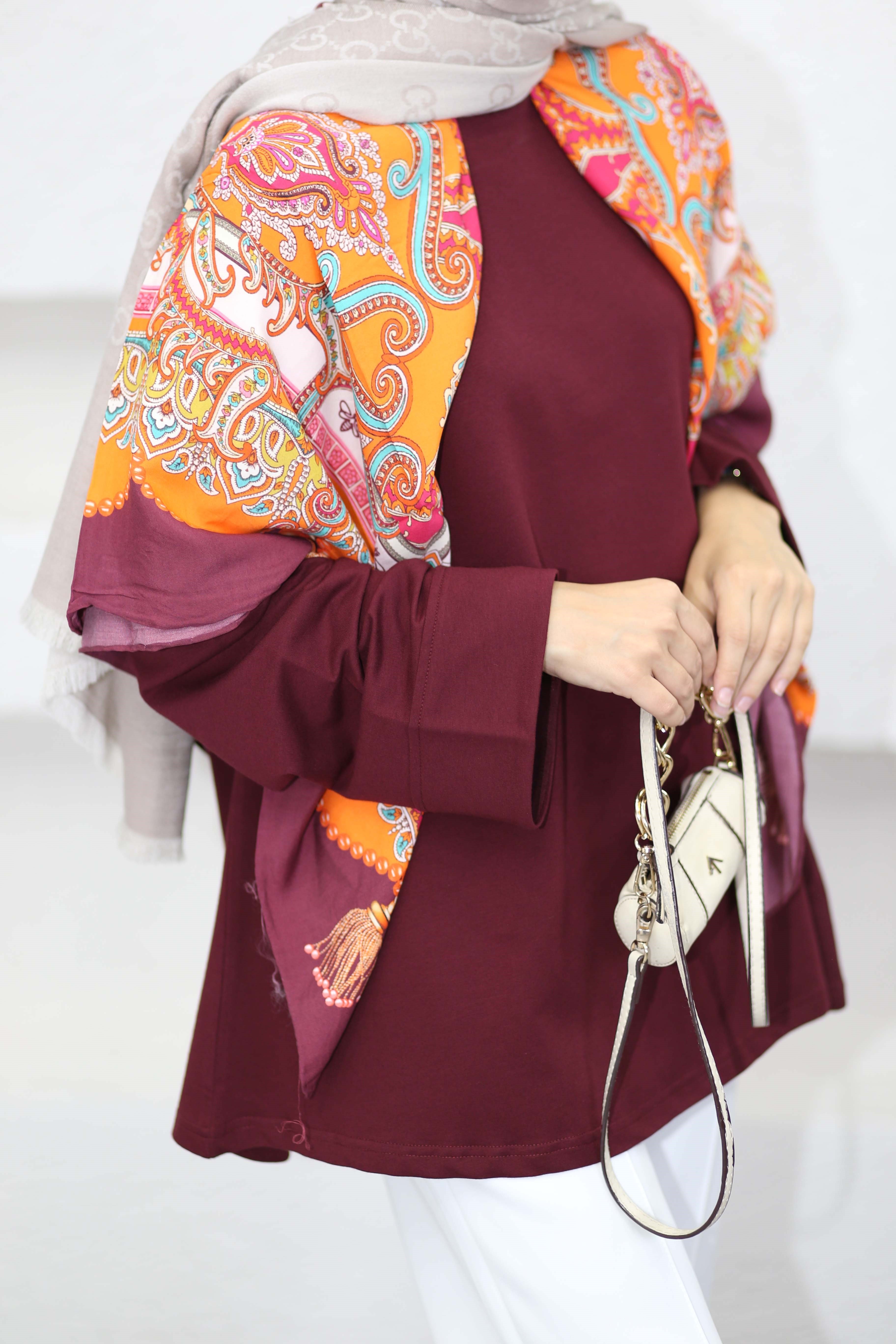 Dikiş Detaylı Sweat Bordo 3068