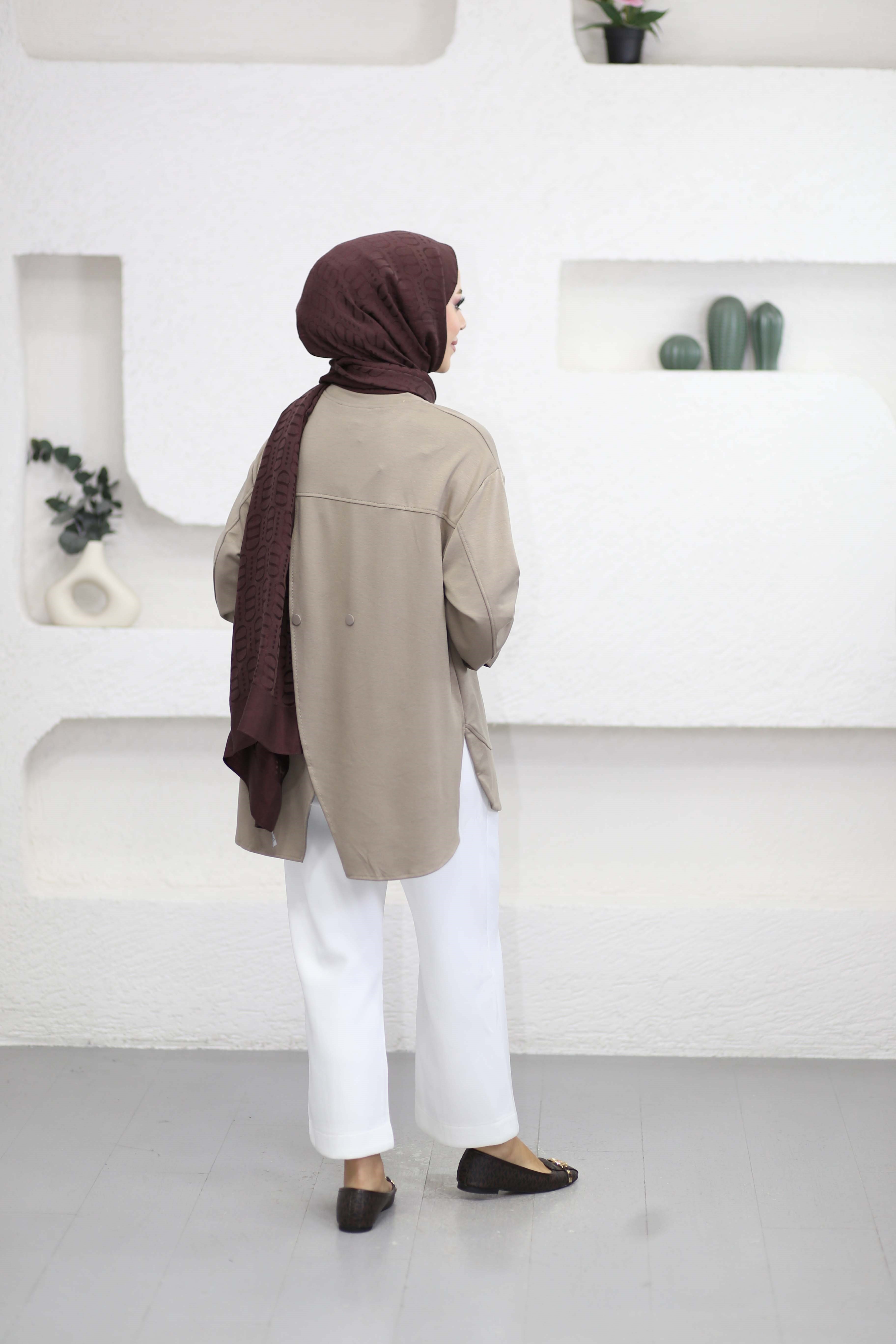 Arkası Çapraz Çıtçıtlı Sweat Vizon 6656
