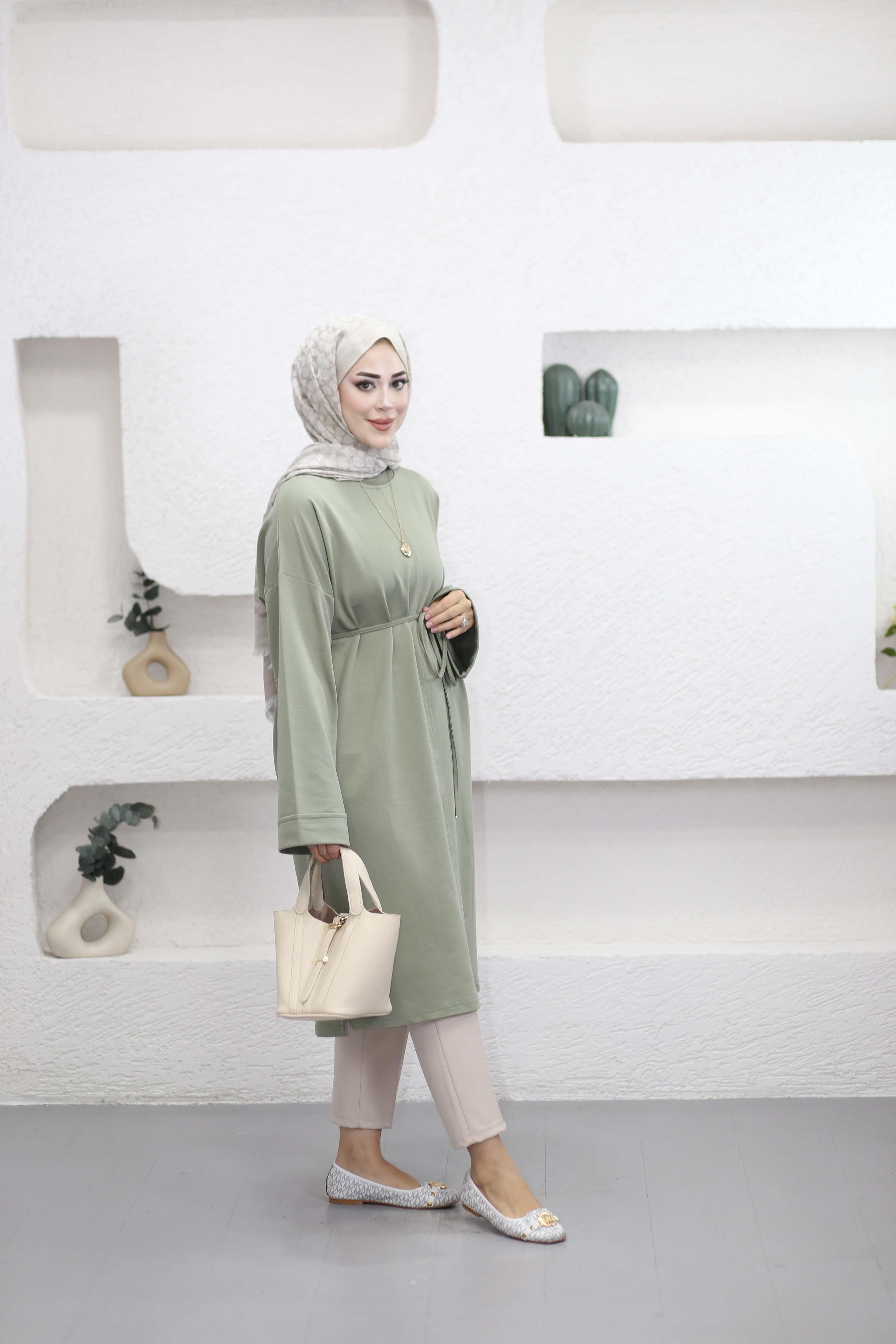 Bağlamalı Araboy Tunik Çağla Yeşili 6059