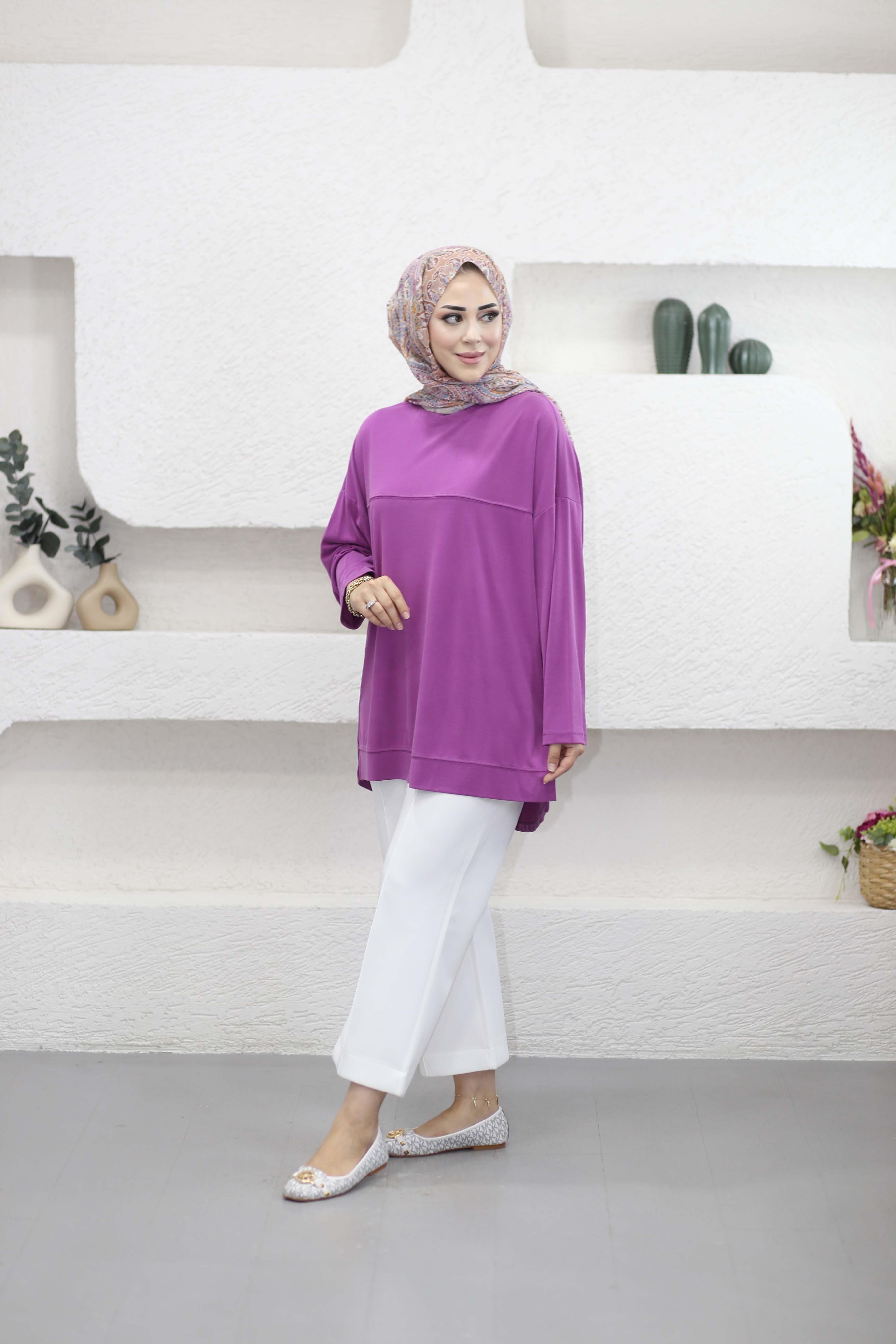 Yarasa Kol Modal Sweat Fuşya 35341