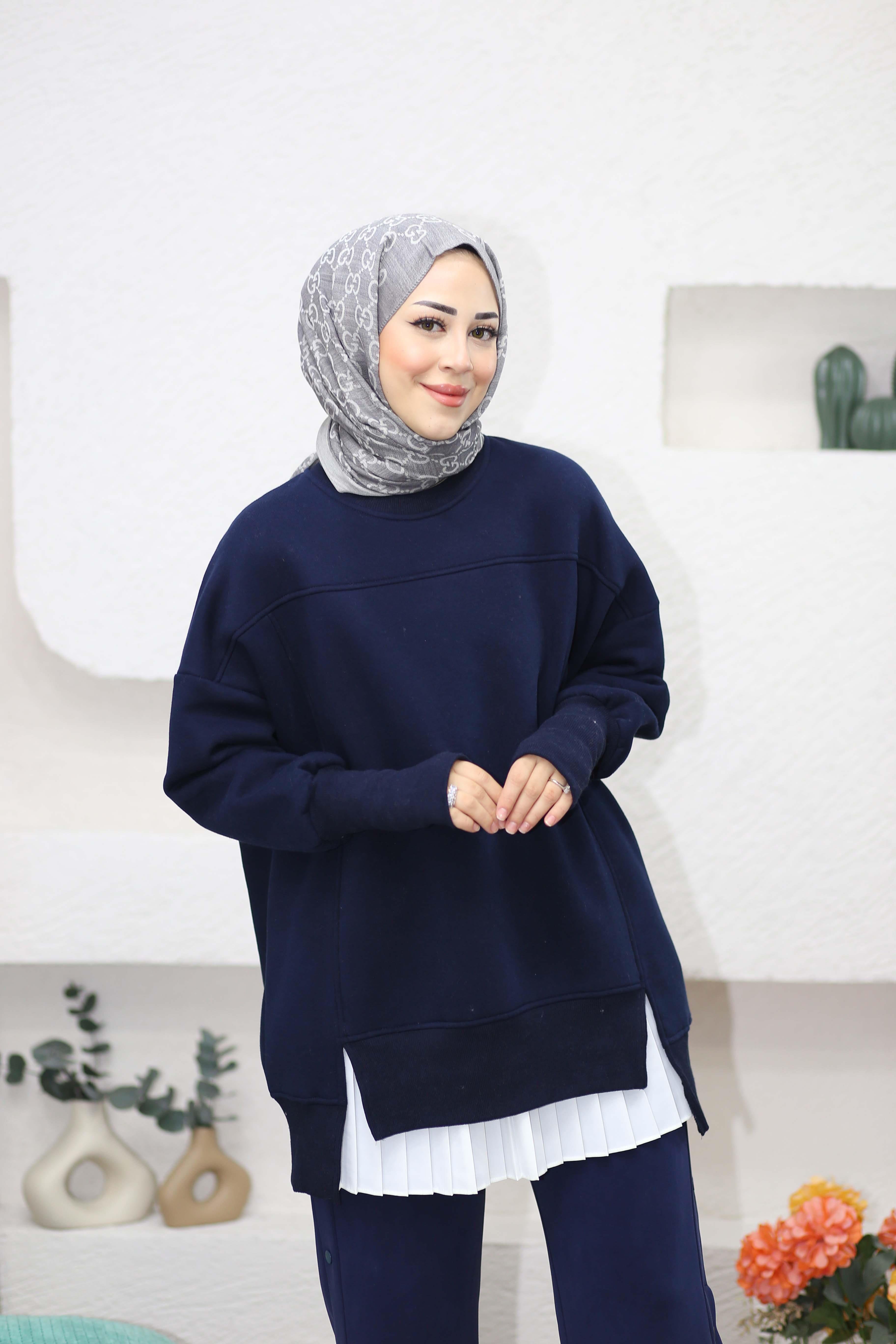 Parmak Geçirme Detaylı Sweat Lacivert 2474
