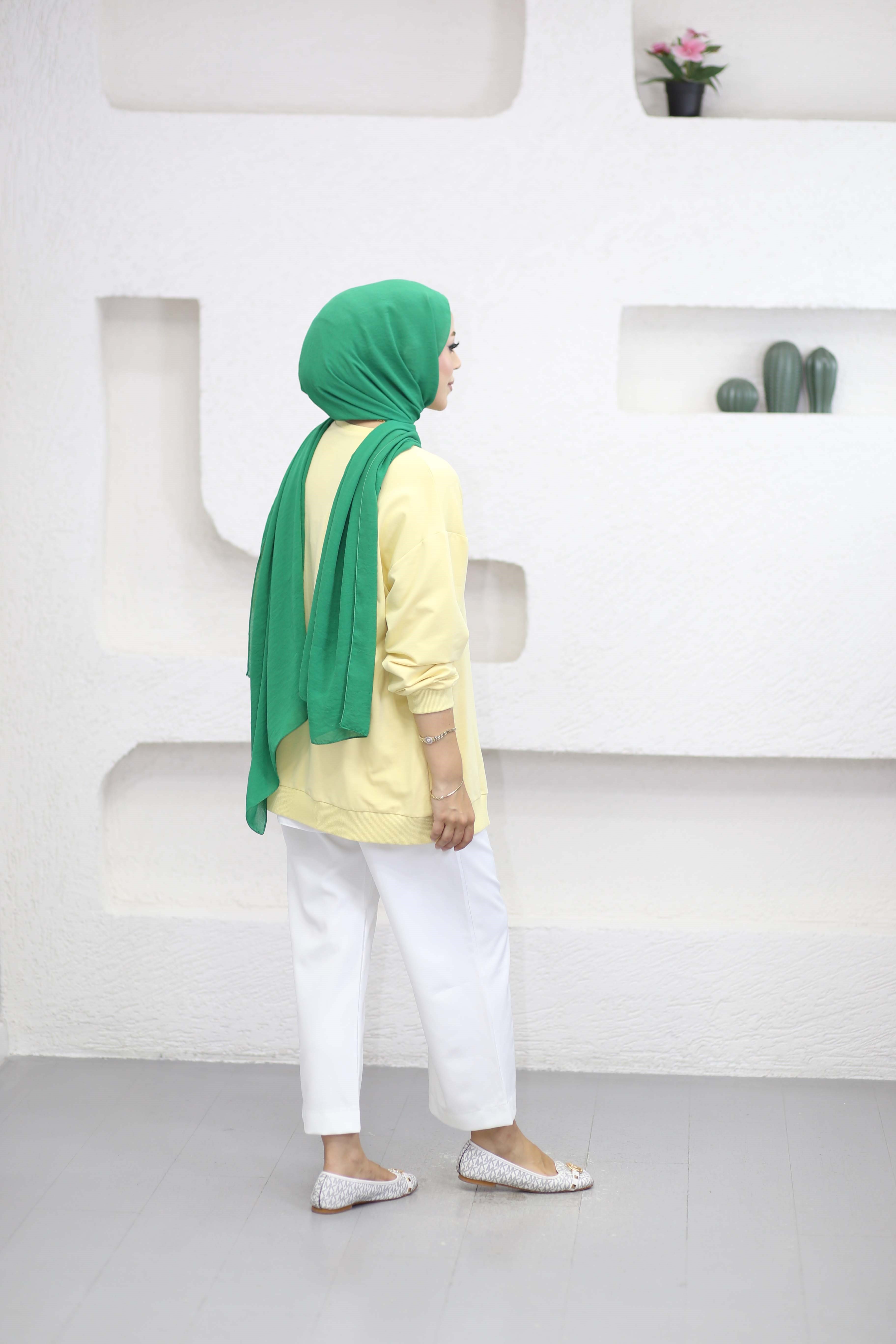 Çapraz Fermuarlı Sweat Sarı 10771