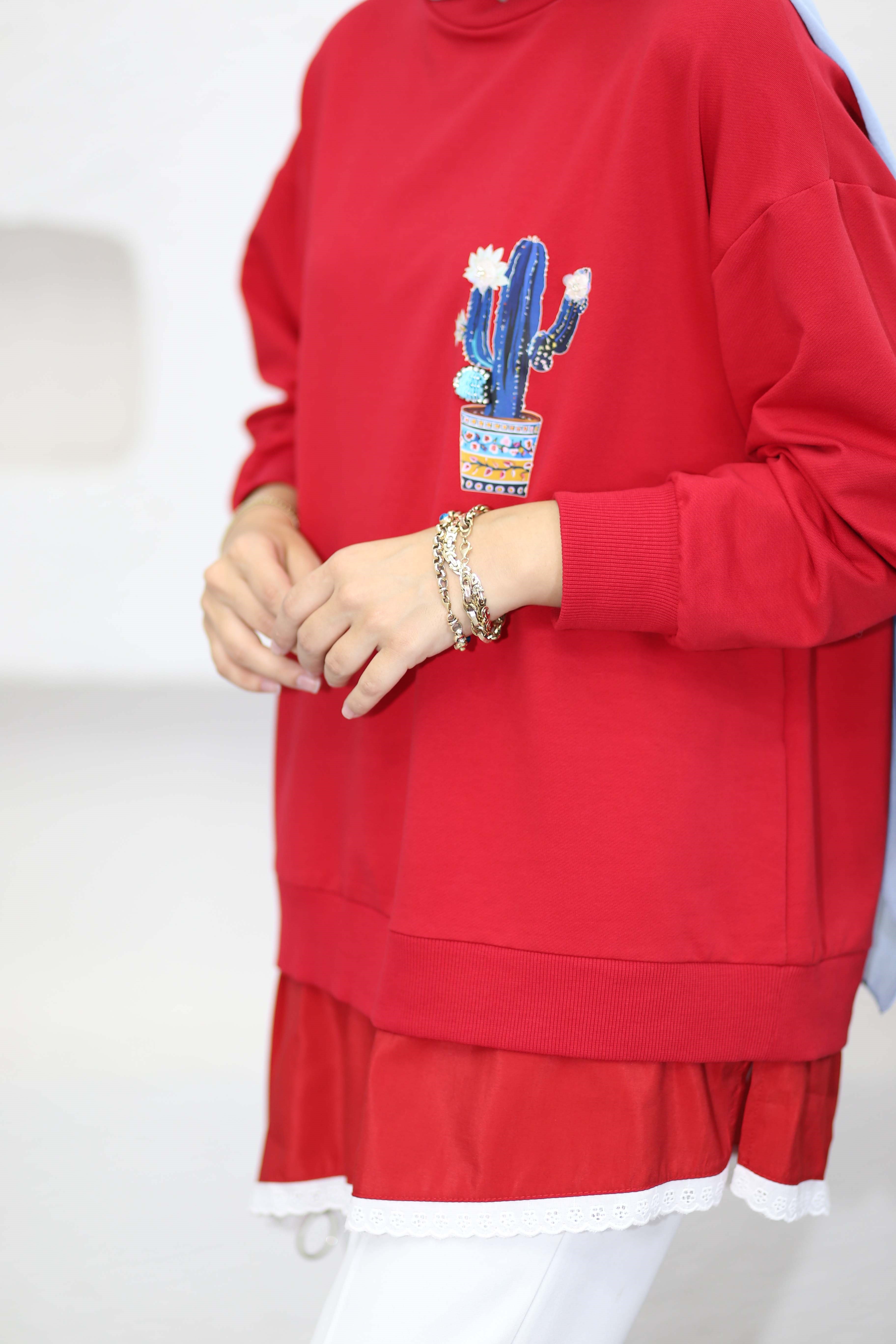 Olivie Sweat Kırmızı 10818