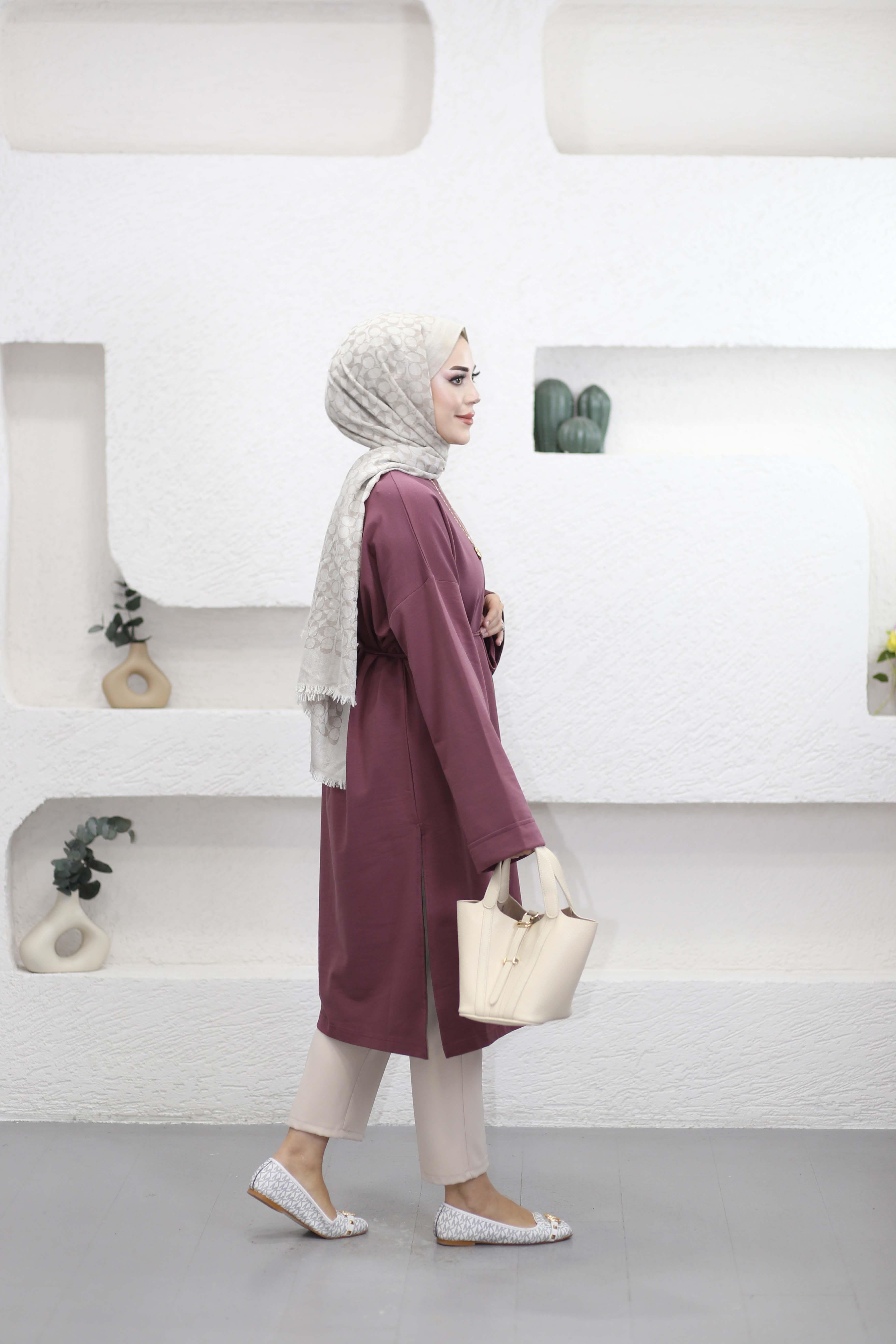 Bağlamalı Araboy Tunik Gül Kurusu 6059