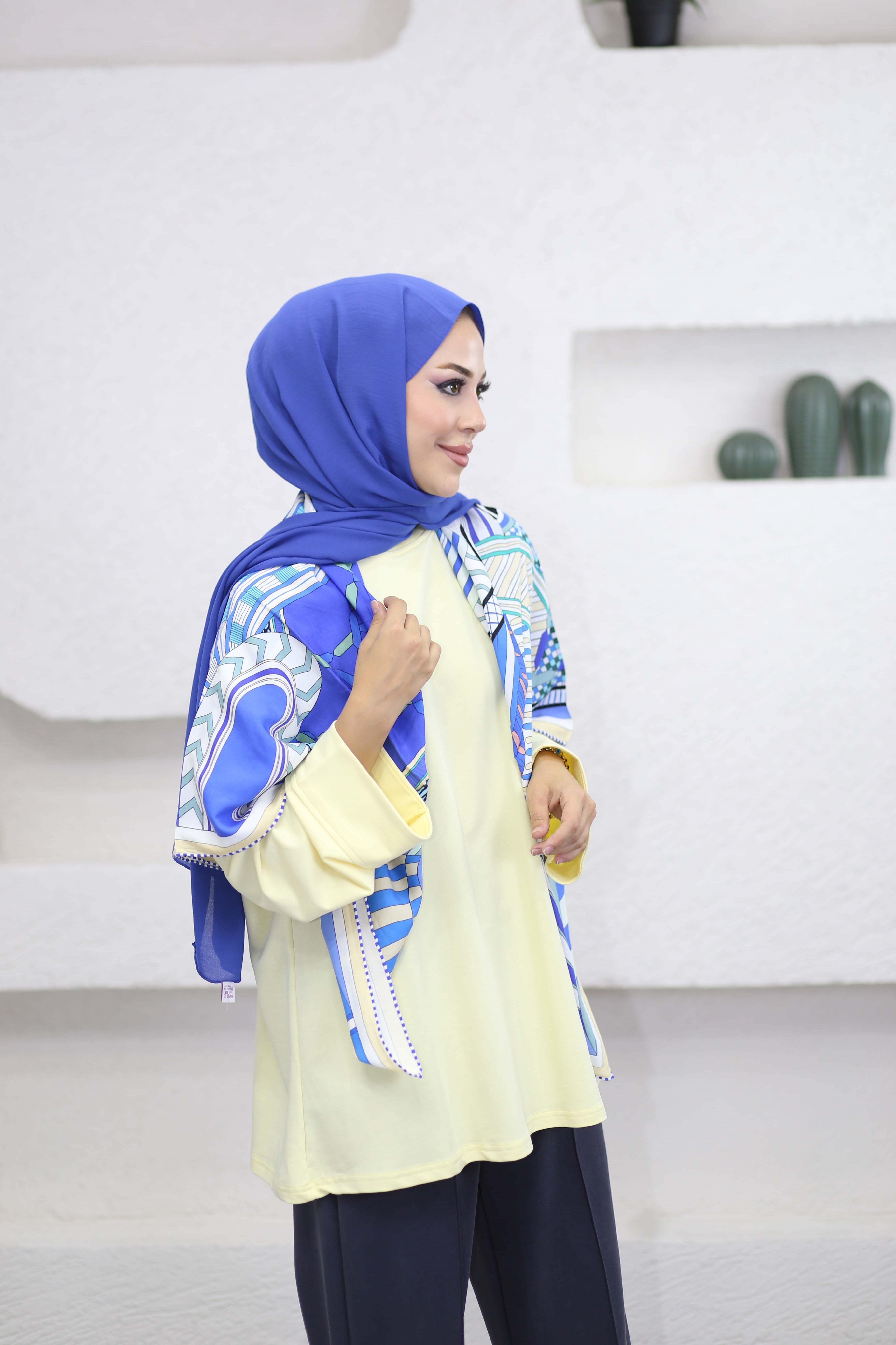 Dikiş Detaylı Sweat Sarı 3068