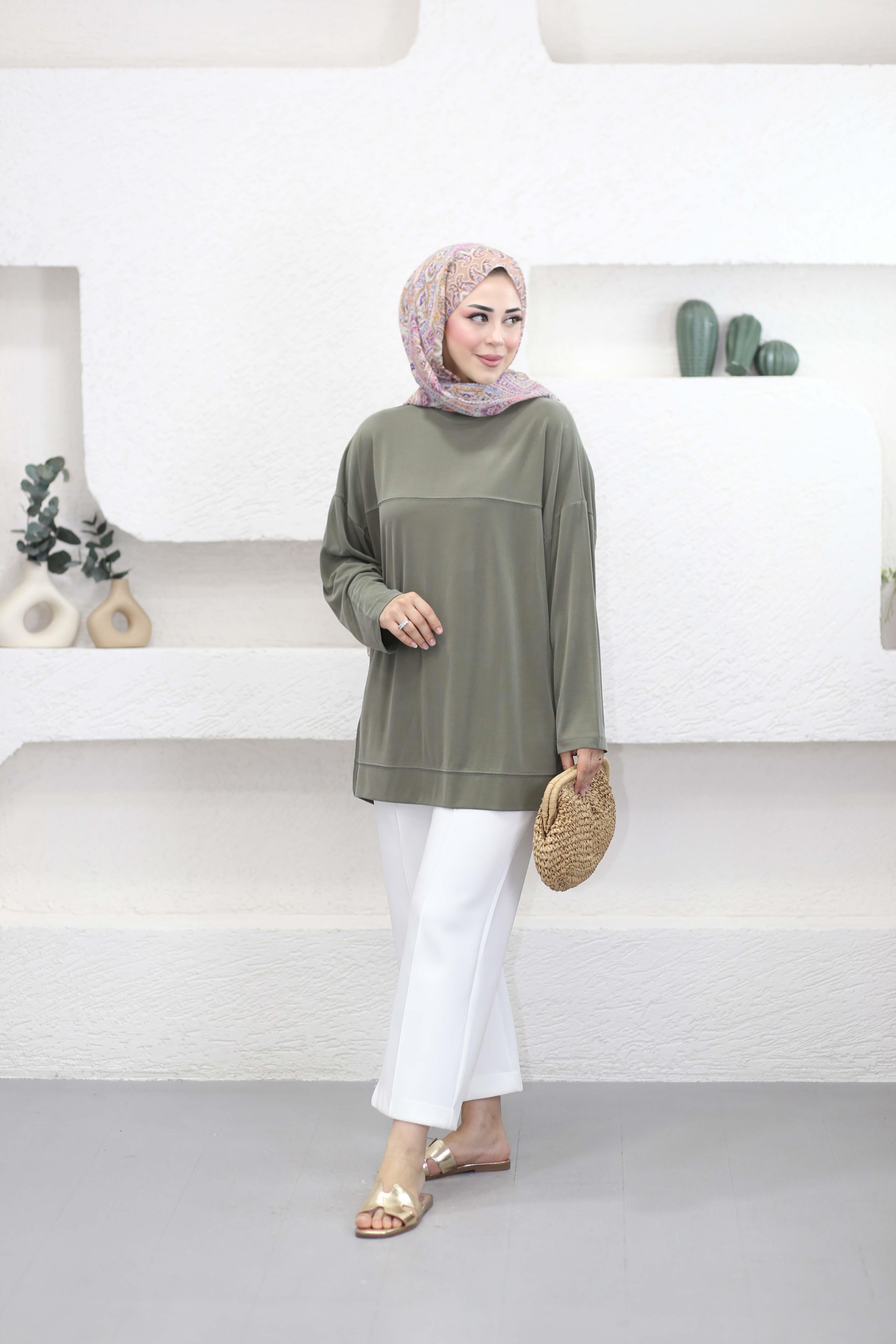 Yarasa Kol Modal Sweat Haki 35341